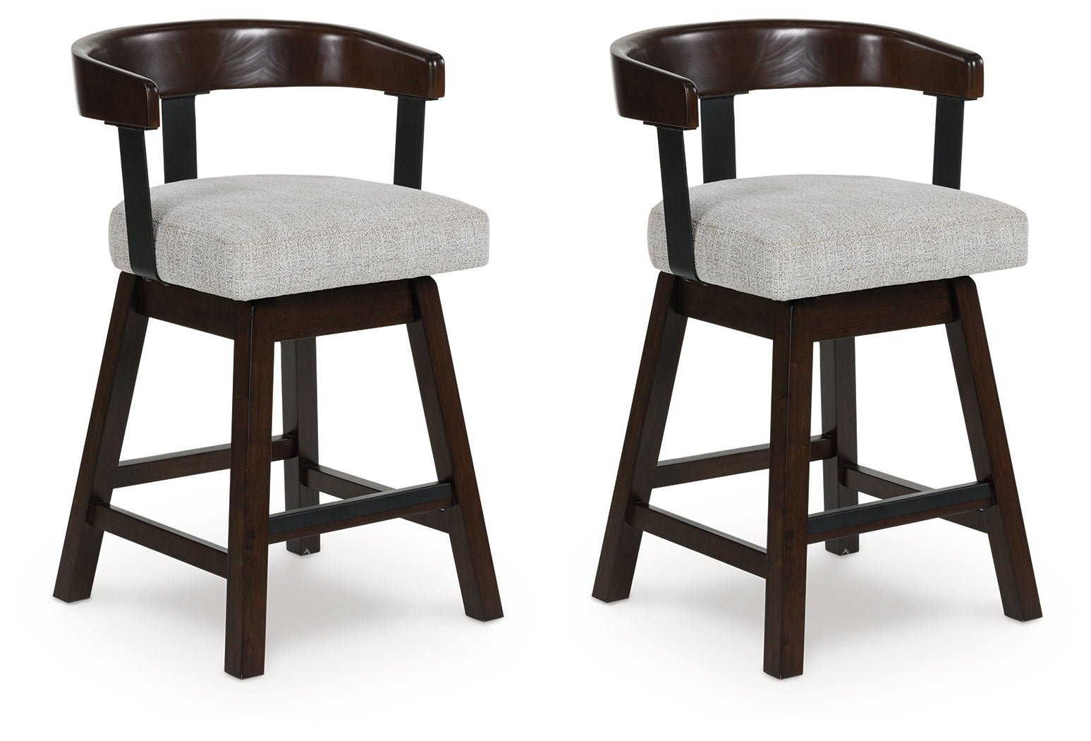 Family Deals Furniture - Ashley Furniture - Haddigan Dining Room - Counter Height Barstool (Set of 2) / Dark Brown - D596-224X2