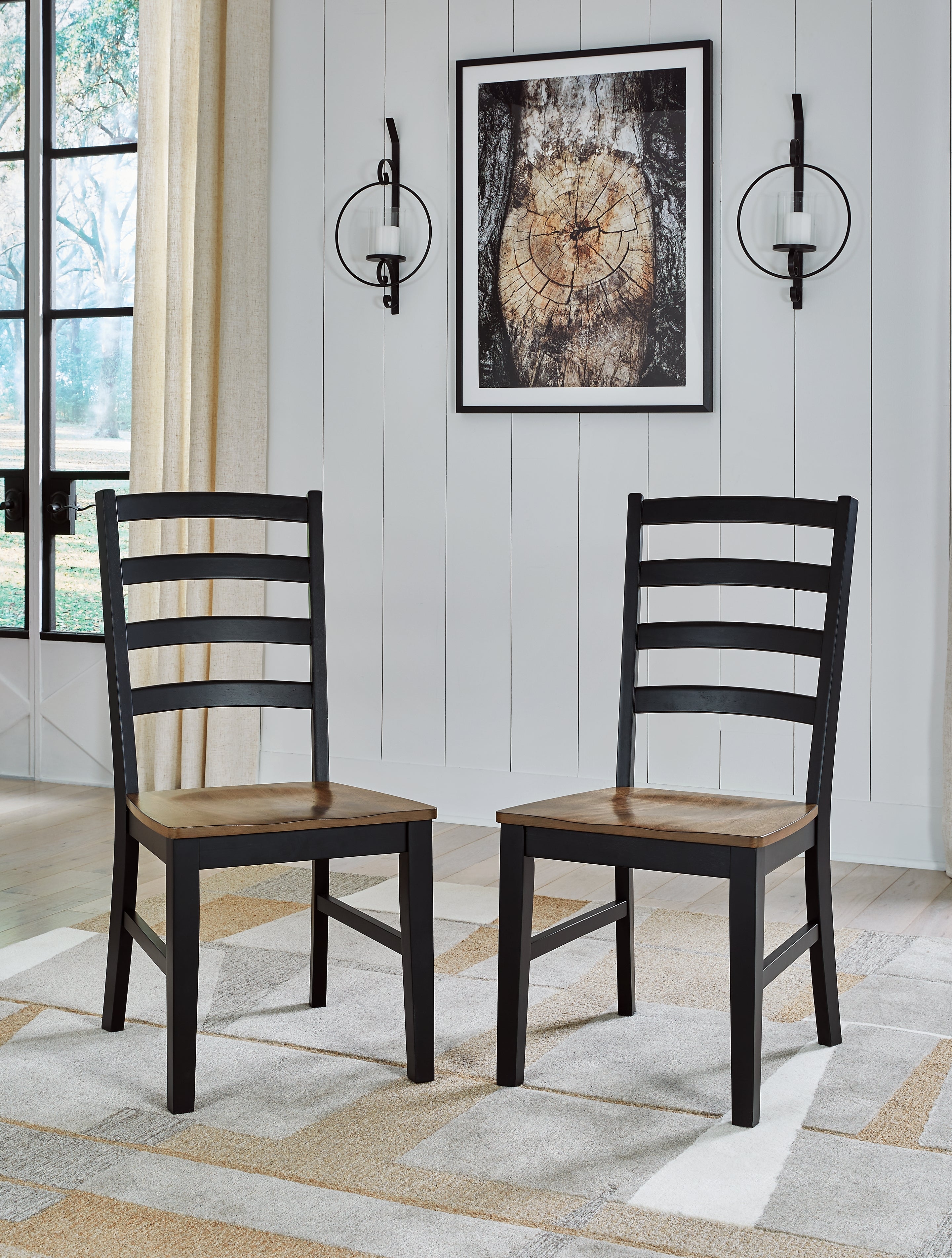 Family Deals Furniture - Ashley Furniture - Wildenauer Dining Room - Dining Chair (Set of 2) / Brown/Black - D634-01X2