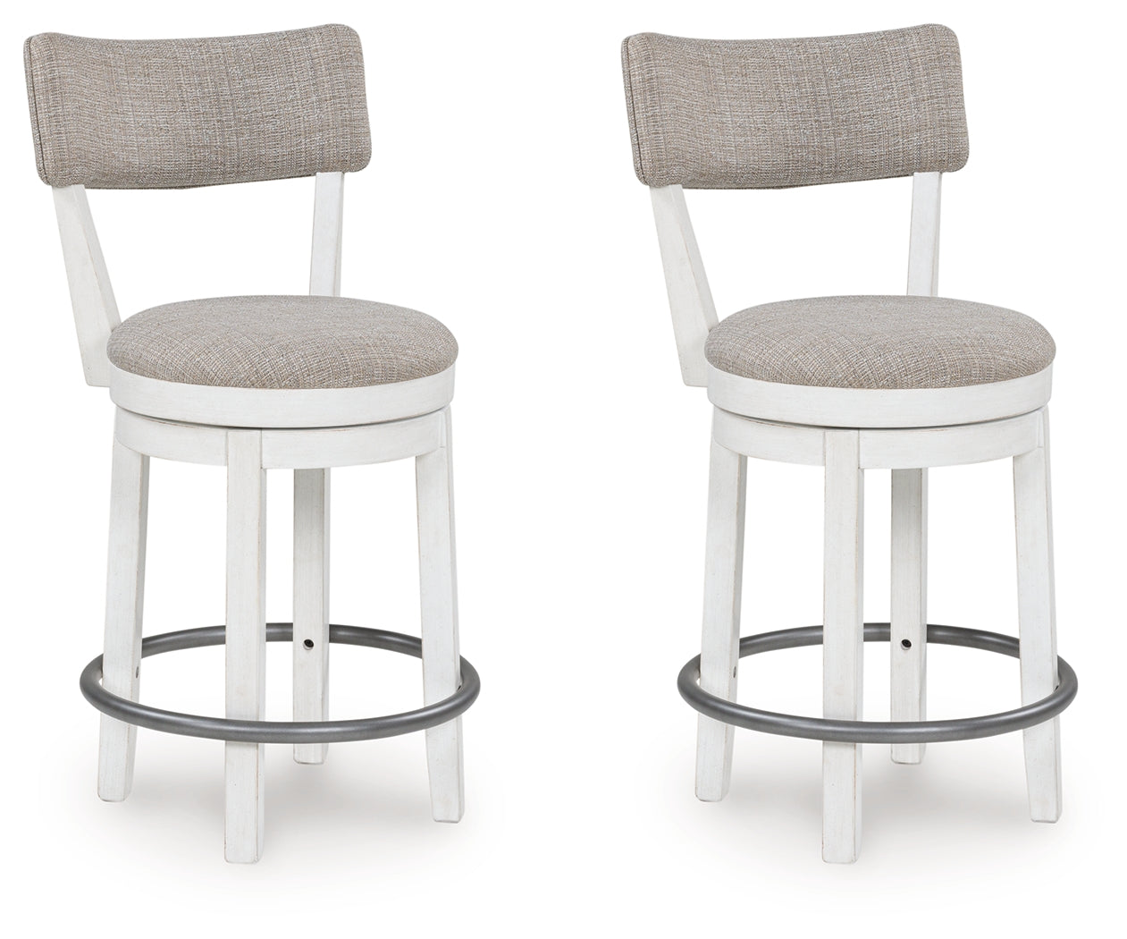 Family Deals Furniture - Ashley Furniture - Robbinsdale Dining Room - Counter Height Barstool (Set of 2) / Antique White - D642-224X2