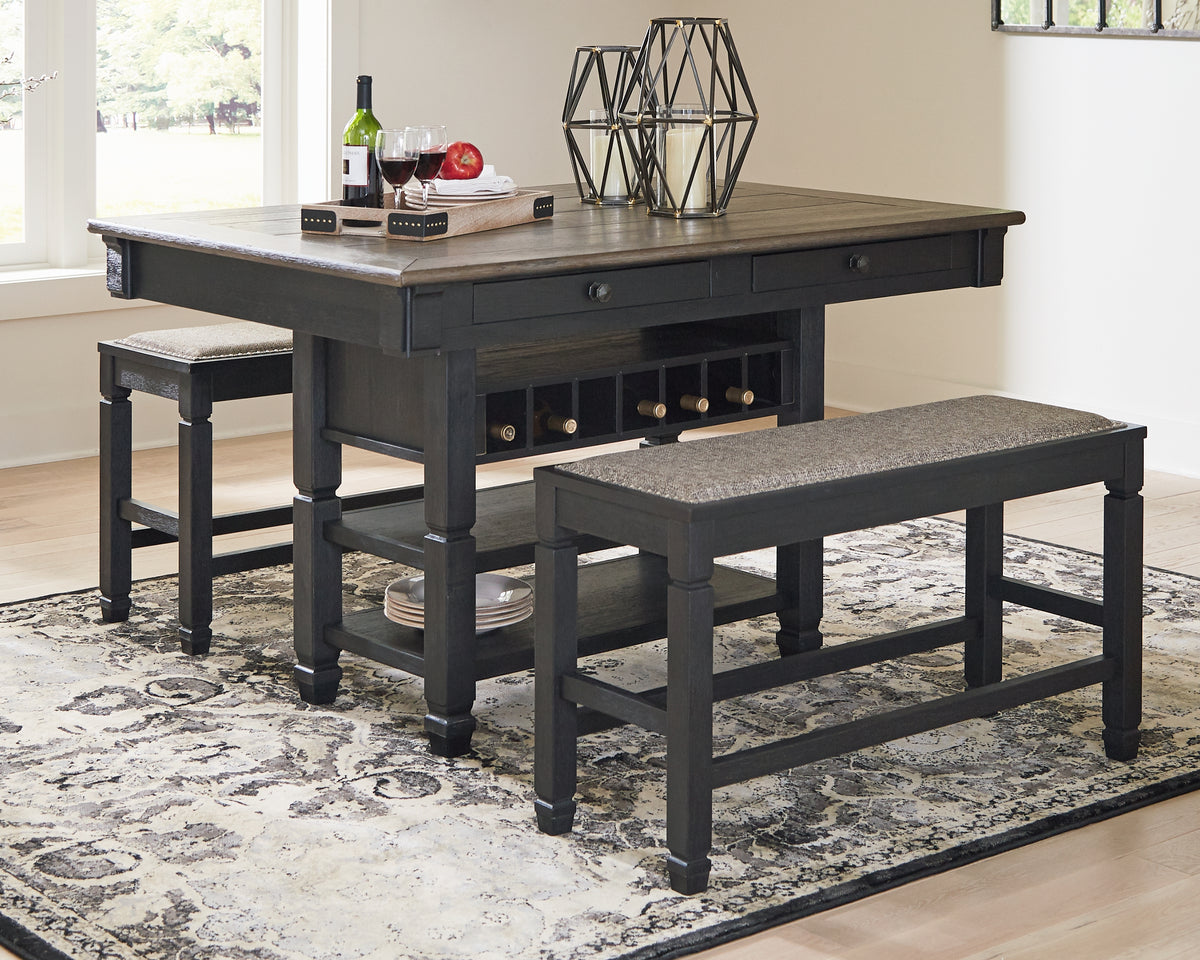 Family Deals Furniture - Ashley Furniture - Tyler Creek Dining Room - Counter Height Bar Stool (Set of 2) / Black/Grayish Brown - D736-124X2