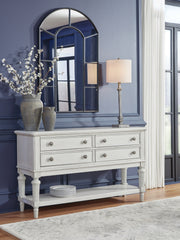 Family Deals Furniture - Ashley Furniture - Montelaine Dining Room - Oval Dining Room EXT Table / Antique White - D795-35