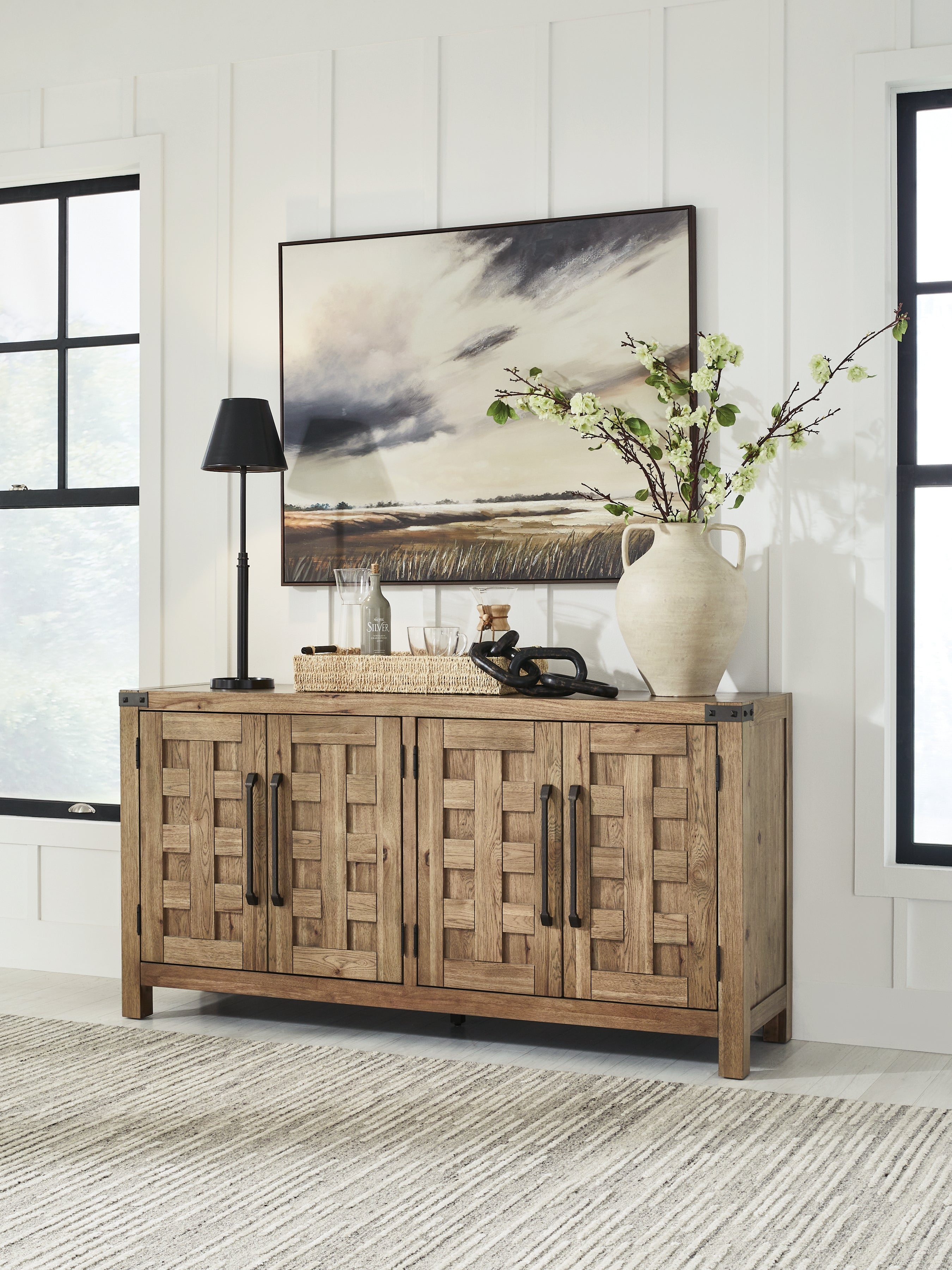 Family Deals Furniture - Ashley Furniture - Ridgester Dining Room - Dining Room Server / Light Brown - D858-60