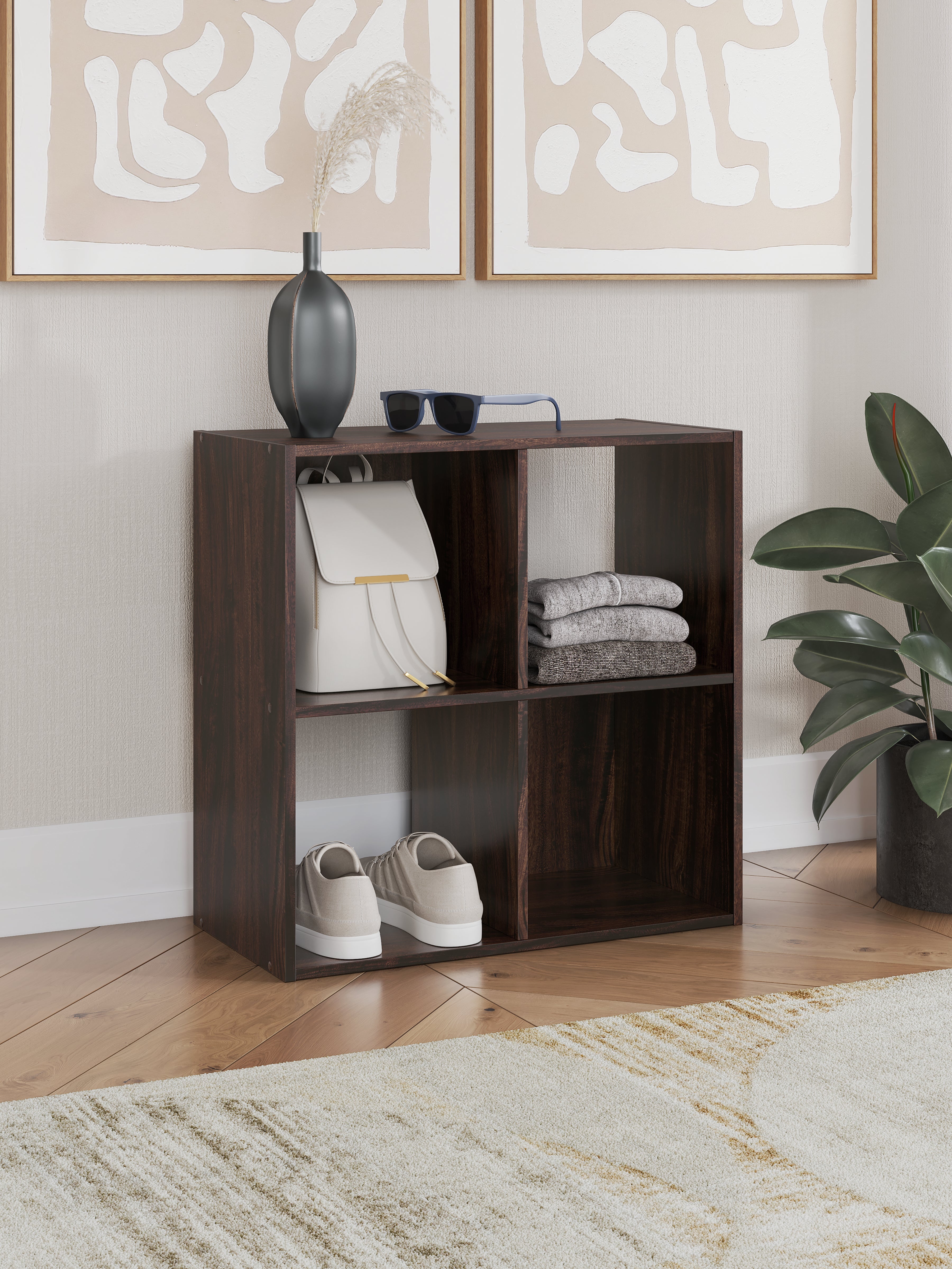 Family Deals Furniture - Ashley Furniture - Glosmount Four Cube Organizer - Four Cube Organizer / Cherry/Light Brown - EA1055-2X2