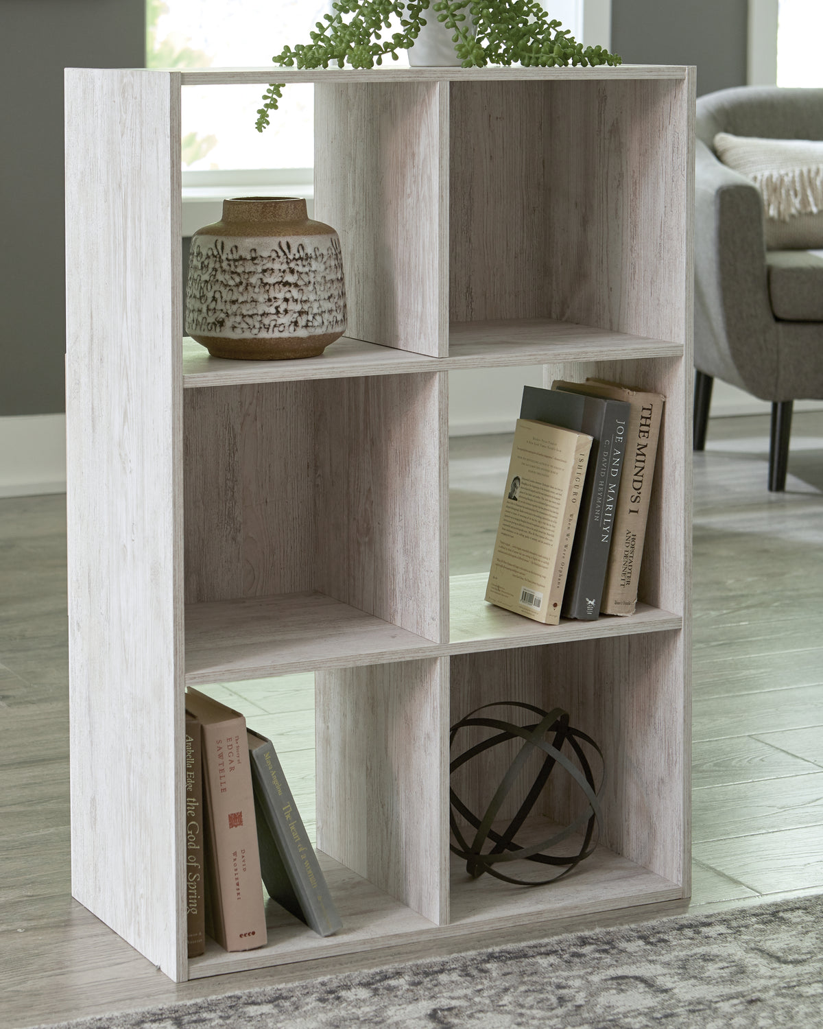 Family Deals Furniture - Ashley Furniture - Paxberry Six Cube Organizer - Six Cube Organizer / Whitewash - EA1811-3X2