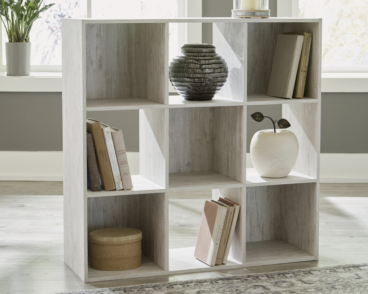 Family Deals Furniture - Ashley Furniture - Paxberry Nine Cube Organizer - Nine Cube Organizer / Whitewash - EA1811-3X3
