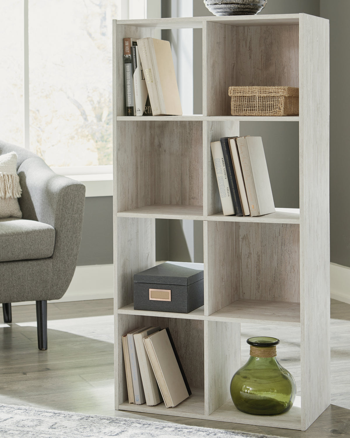 Family Deals Furniture - Ashley Furniture - Paxberry Eight Cube Organizer - Eight Cube Organizer / Whitewash - EA1811-4X2