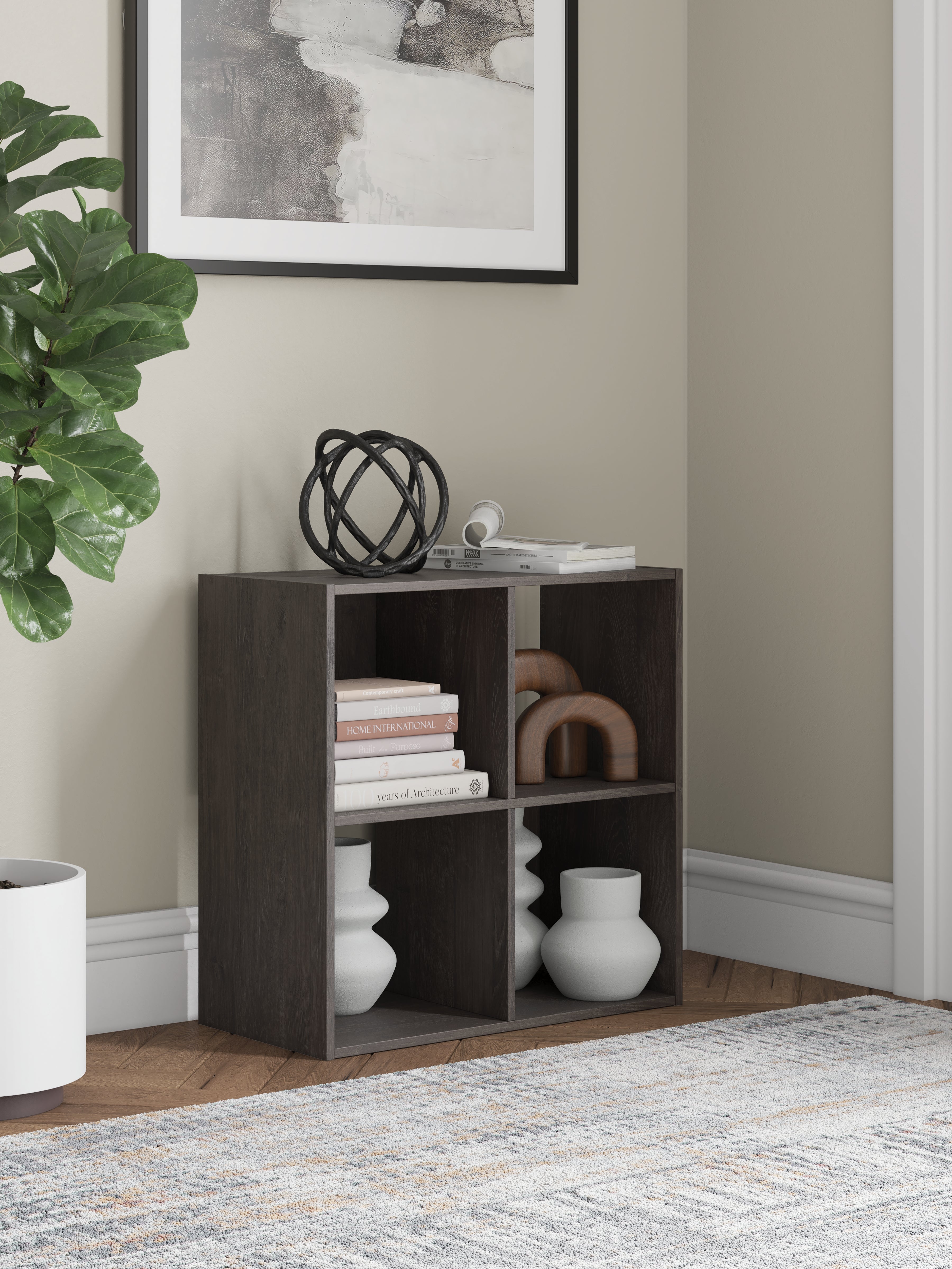 Family Deals Furniture - Ashley Furniture - Piperton Four Cube Organizer - Four Cube Organizer / Charcoal - EA5514-2X2
