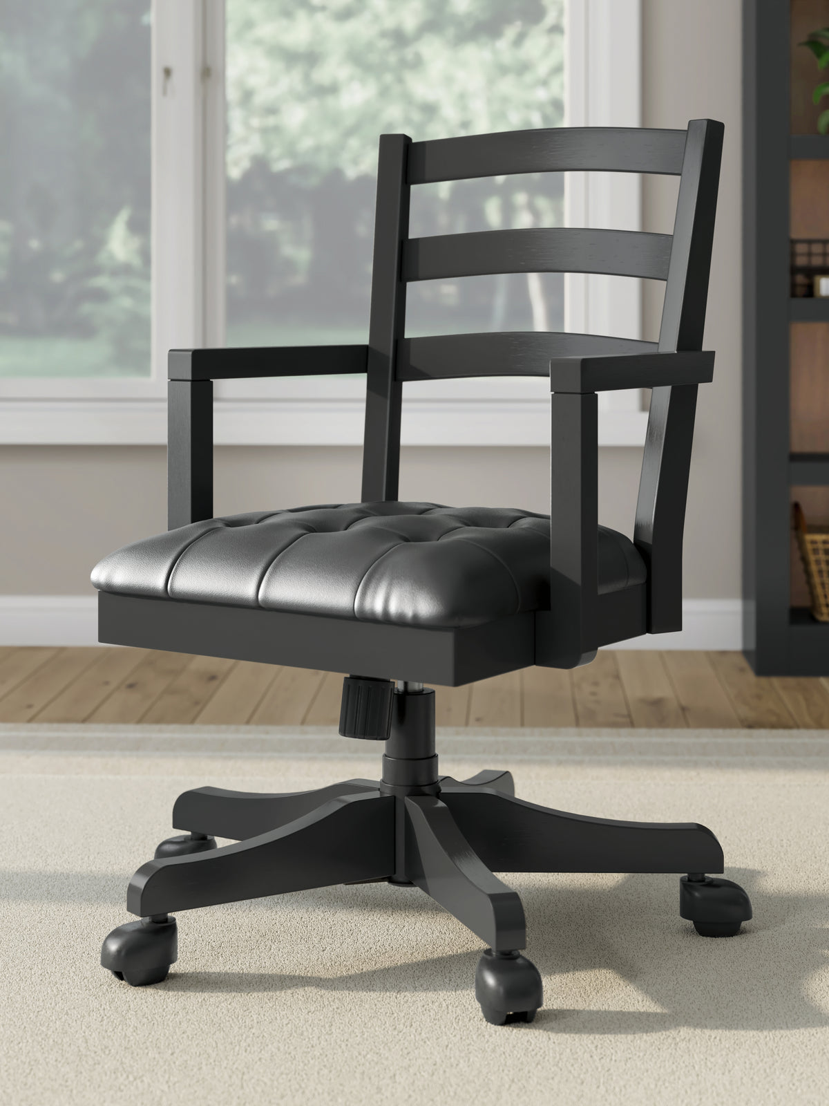 Family Deals Furniture - Ashley Furniture - Wildenauer Home Office Desk Chair - Home Office Swivel Desk Chair / Black - H664-01A