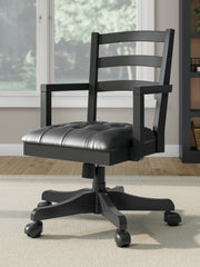 Family Deals Furniture - Ashley Furniture - Wildenauer Home Office Desk Chair - Home Office Swivel Desk Chair / Black - H664-01A