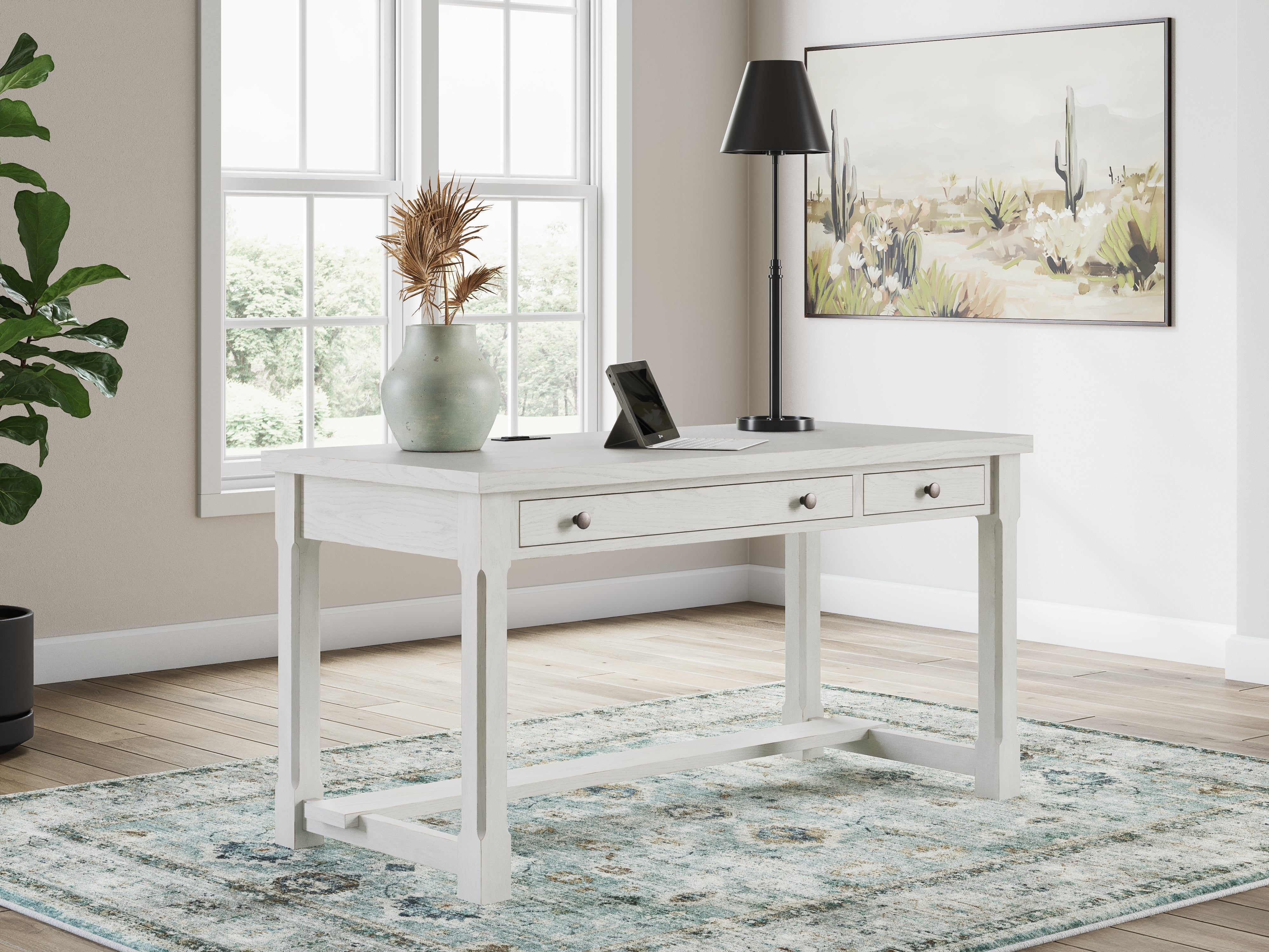 Family Deals Furniture - Ashley Furniture - Robbinsdale Office Desk - Home Office Desk / Antique White - H742-34