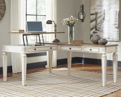 Family Deals Furniture - Ashley Furniture - Realyn Office Desk - 2-Piece Home Office Desk / White/Brown - H743H2