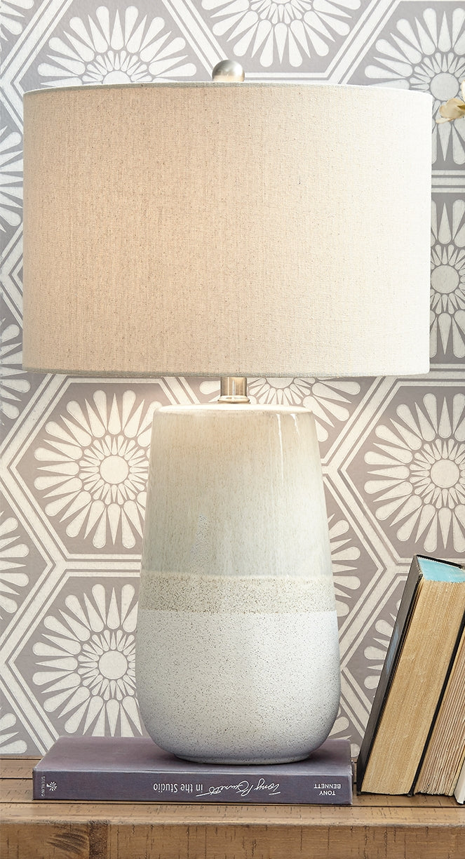 Family Deals Furniture - Ashley Furniture - Shavon Lighting - Table Lamp (Set of 2) / Beige/White - L100724X2