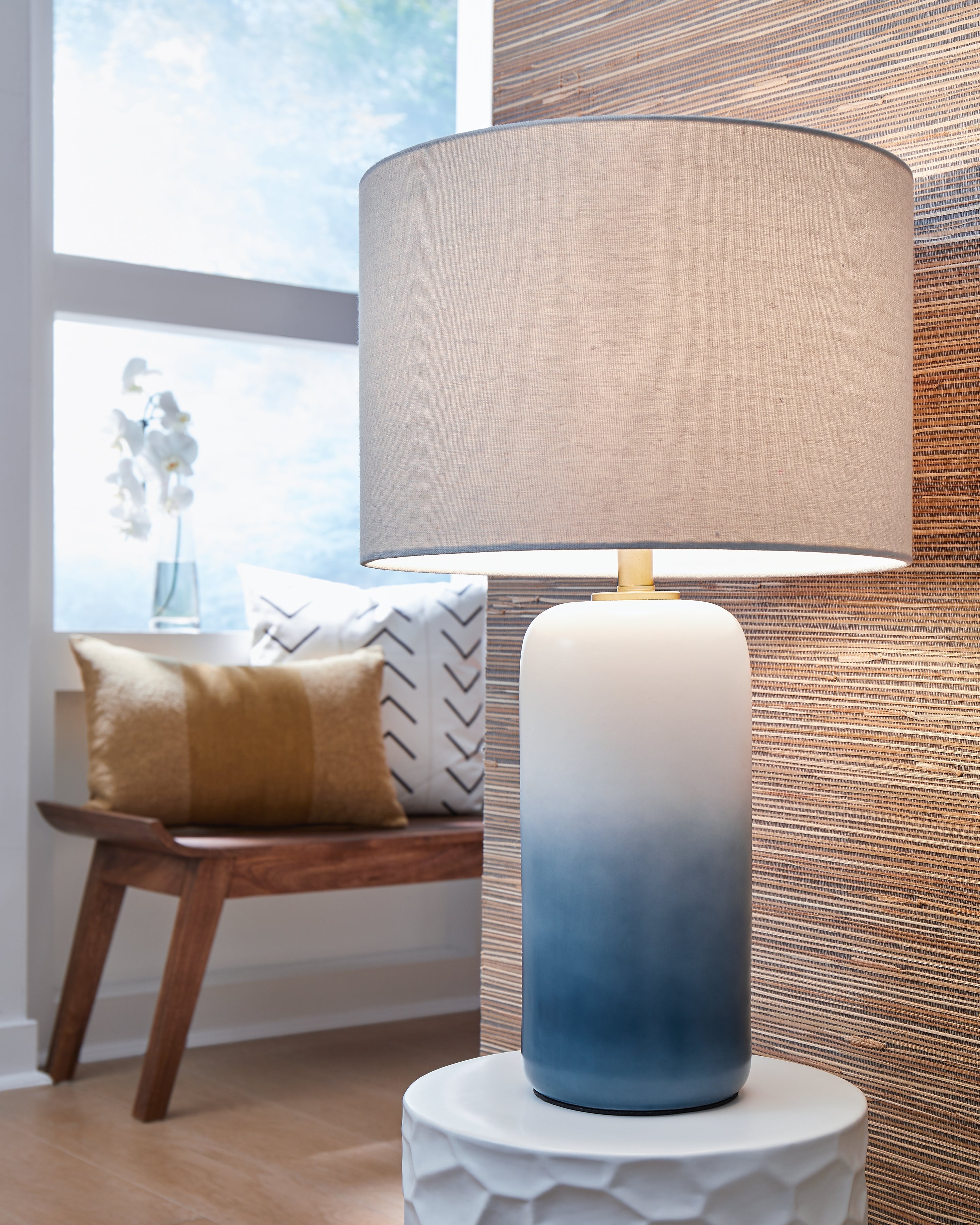 Family Deals Furniture - Ashley Furniture - Lemrich Lighting - Table Lamp (Set of 2) / White/Teal - L123874X2