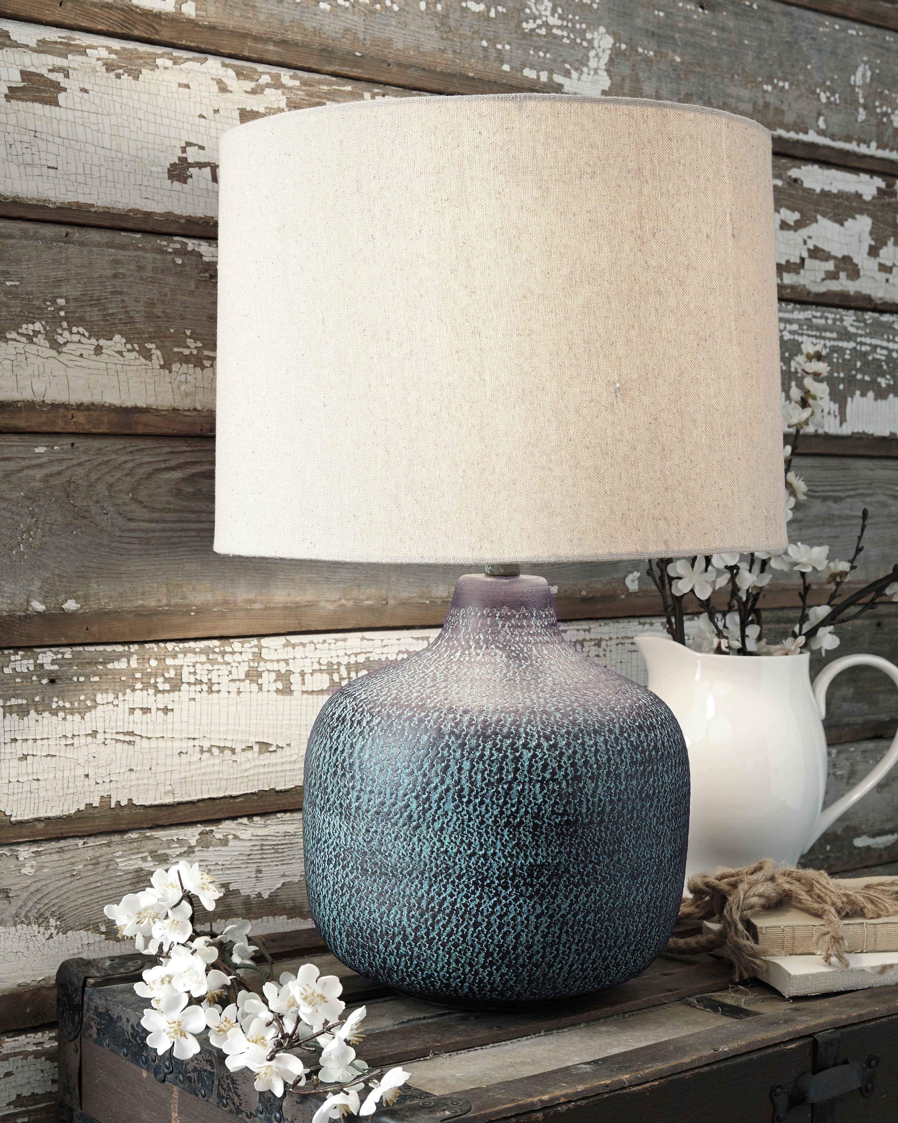 Family Deals Furniture - Ashley Furniture - Malthace Lighting - Table Lamp (Set of 2) / Patina - L207304X2