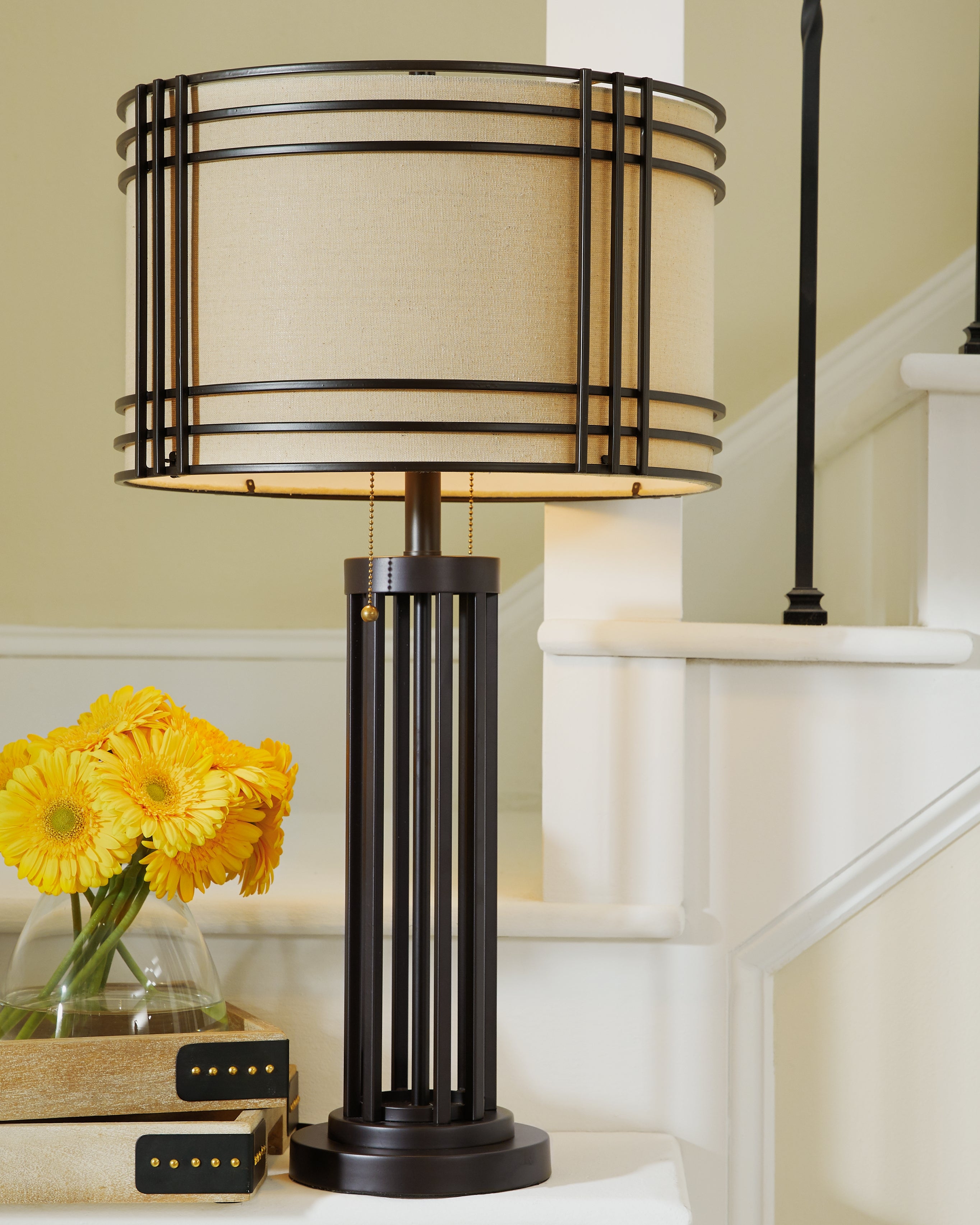Family Deals Furniture - Ashley Furniture - Hanswell Lighting - Table Lamp (Set of 2) / Dark Brown - L208294X2