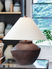 Family Deals Furniture - Ashley Furniture - Honsworth Lighting - Poly Table Lamp (1/CN) / Antique Brown - L235994