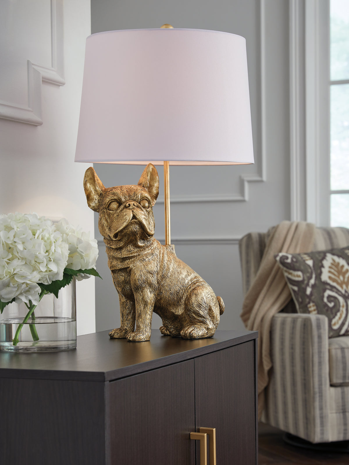 Family Deals Furniture - Ashley Furniture - Wadeland Lighting - Poly Table Lamp (1/CN) / Gold Finish - L317054