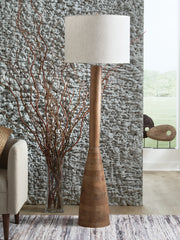 Family Deals Furniture - Ashley Furniture - Ailsa Lighting - Wood Floor Lamp (1/CN) / Natural Brown - L329111