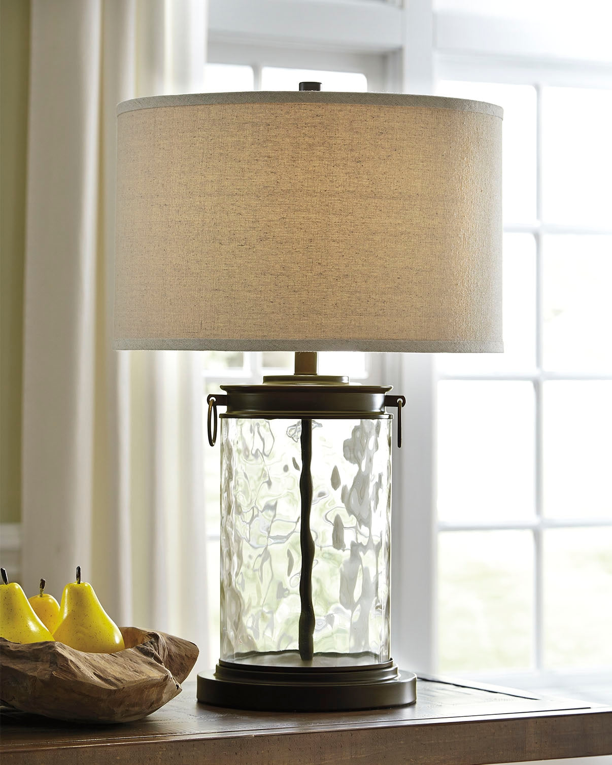 Family Deals Furniture - Ashley Furniture - Tailynn Lighting - Table Lamp (Set of 2) / Clear/Bronze Finish - L430324X2