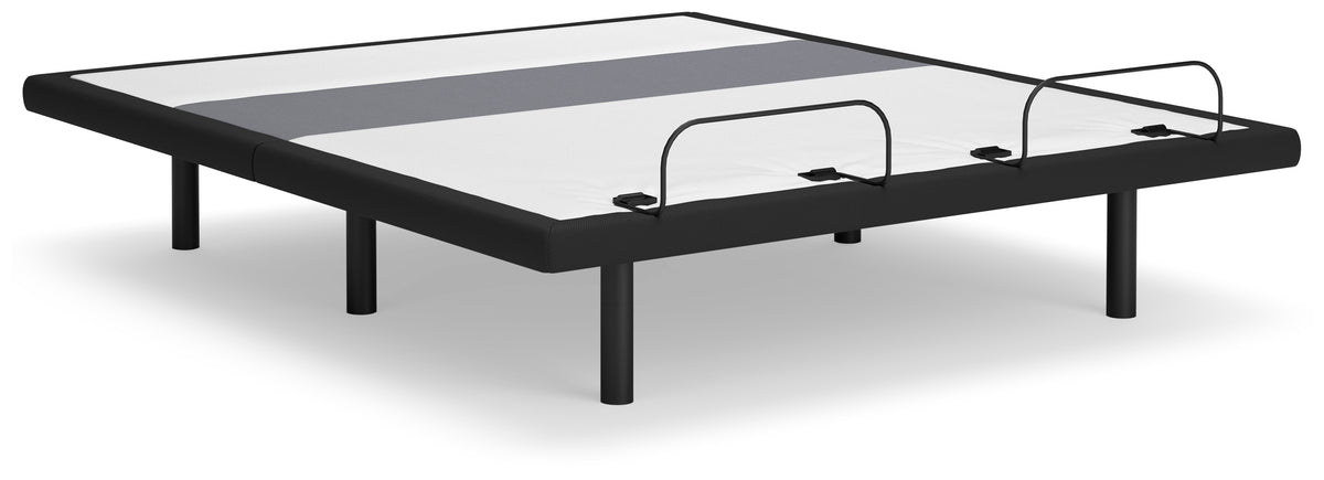 Family Deals Furniture - Ashley Furniture - Best Base with Lumbar and Audio California King Adjustable Base - Cal King Adjustable Base / Charcoal Gray - M5X592