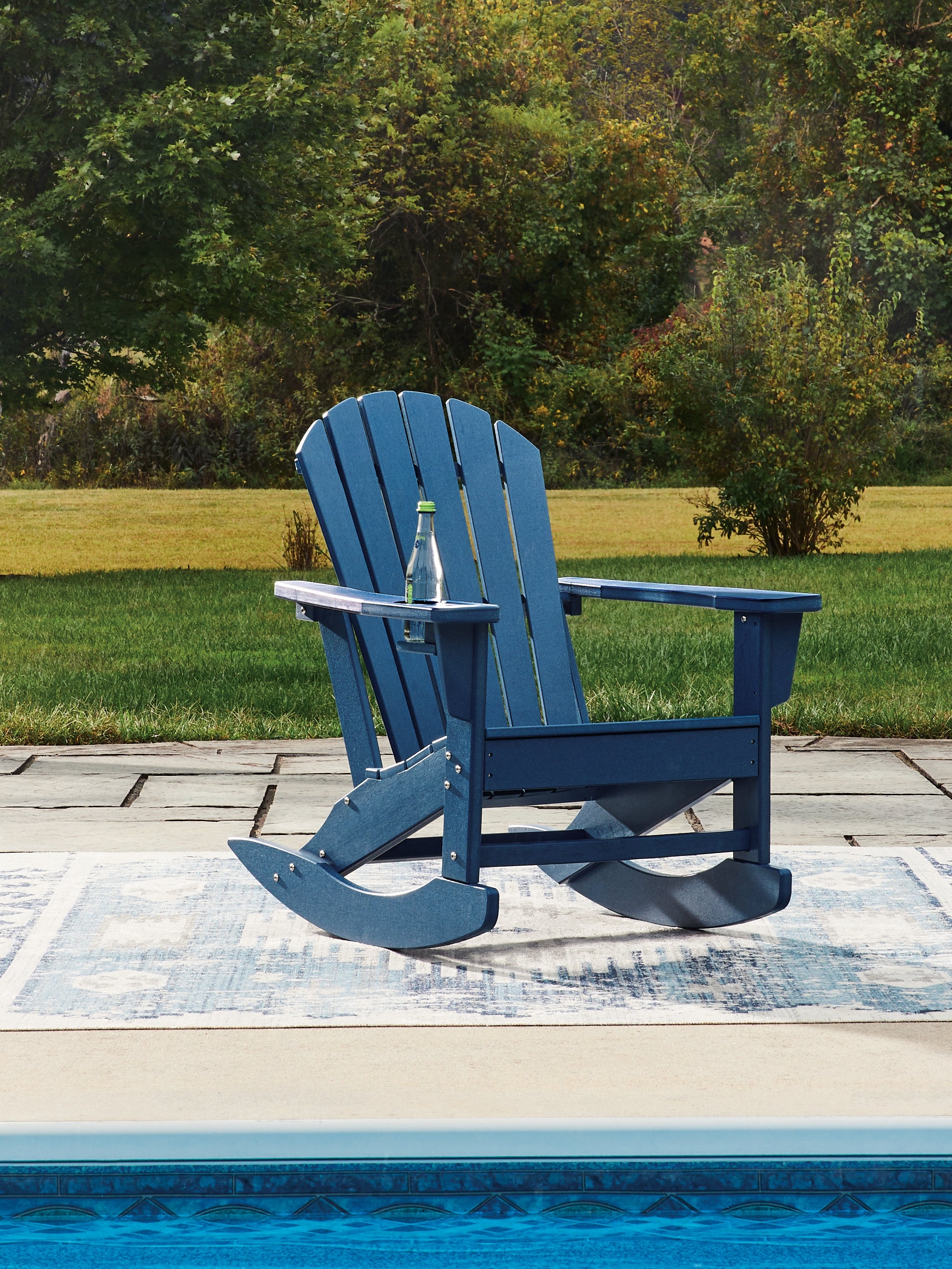 Family Deals Furniture - Ashley Furniture - Sundown Shores Outdoor - Rocking Chair / Blue - PCP019-827