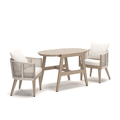 Family Deals Furniture - Ashley Furniture - Ivory Vine Outdoor - Chairs w/CUSH/Table Set (3/CN) - PCP352-050