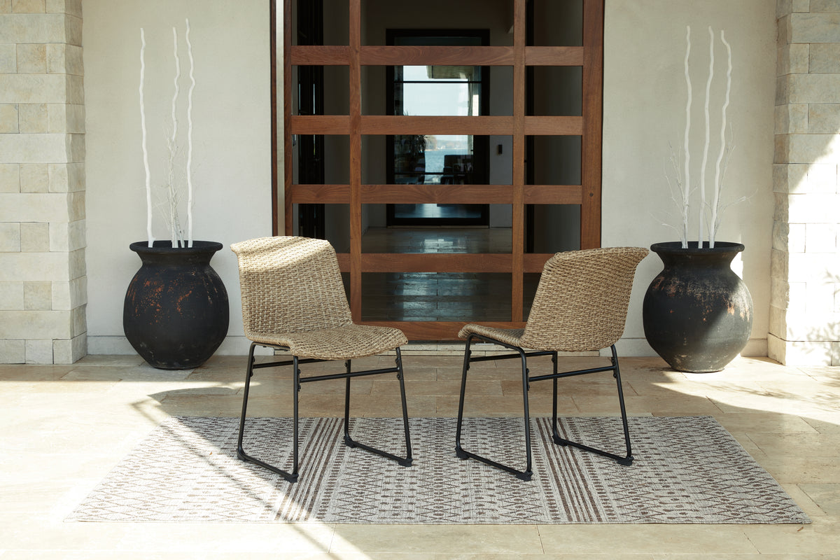 Family Deals Furniture - Ashley Furniture - Amaris Outdoor - Chair (Set of 2) / Brown/Black - P369-601
