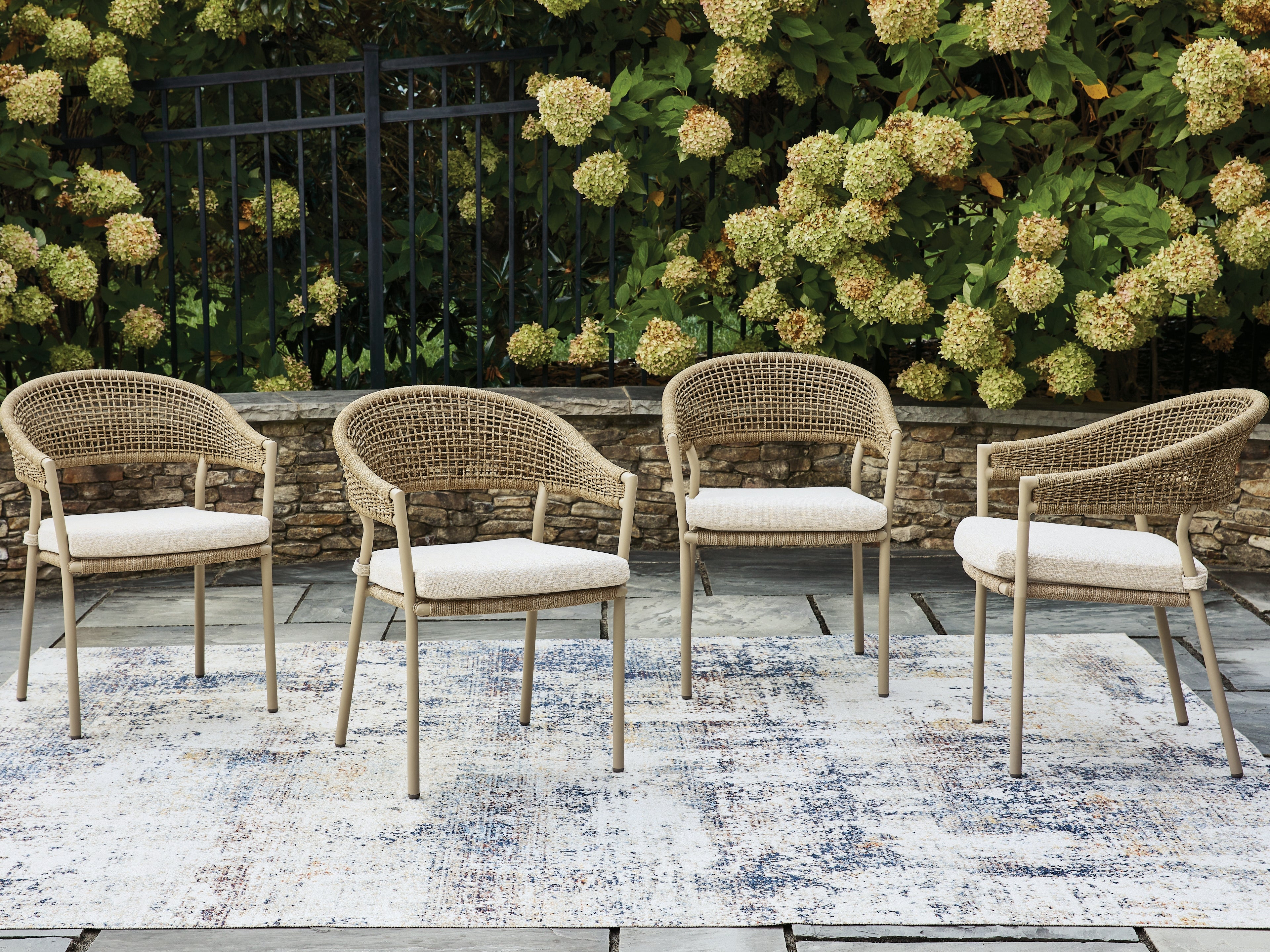 Family Deals Furniture - Ashley Furniture - Orchard Beach Outdoor - Arm Chair With Cushion (4/CN) - PCP373-601A