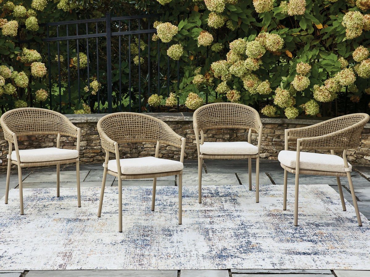 Family Deals Furniture - Ashley Furniture - Orchard Beach Outdoor - Arm Chair With Cushion (4/CN) - PCP373-601A