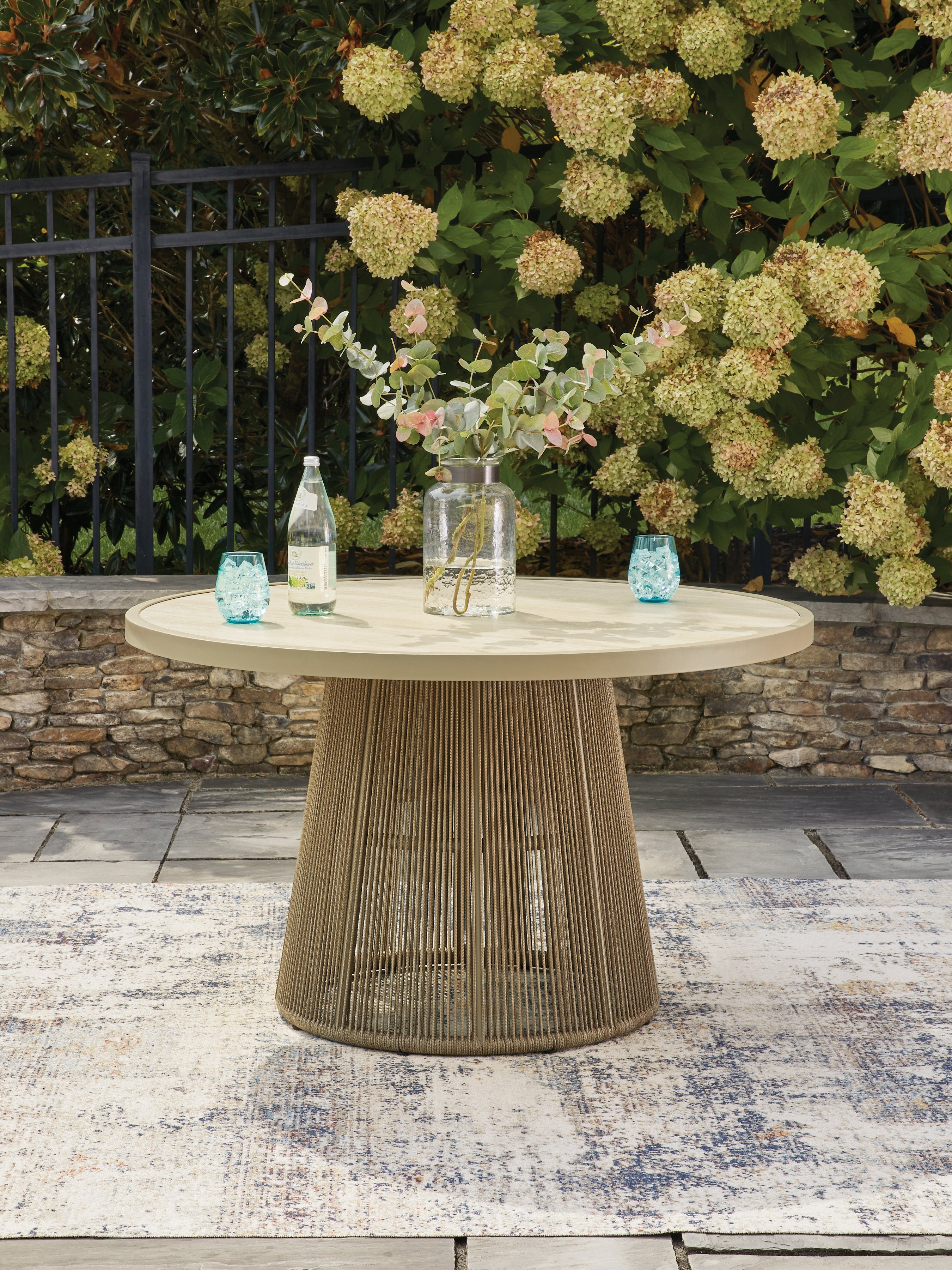 Family Deals Furniture - Ashley Furniture - Orchard Beach Outdoor - Outdoor Dining Table / Beige - PCP373P2