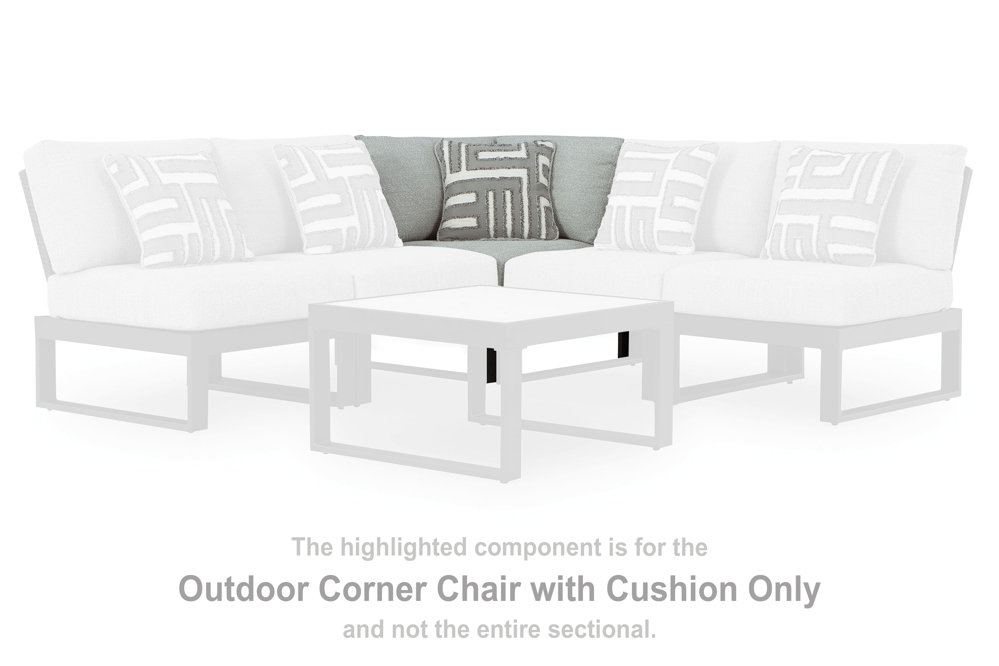 Family Deals Furniture - Ashley Furniture - Beachloft Outdoor - Corner with Cushion (1/CN) / Black/Gray - P490-877
