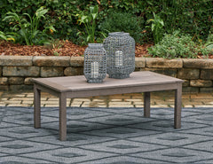 Family Deals Furniture - Ashley Furniture - Hillside Barn Outdoor - Loveseat w/Cushion / Gray/Brown - P564-835