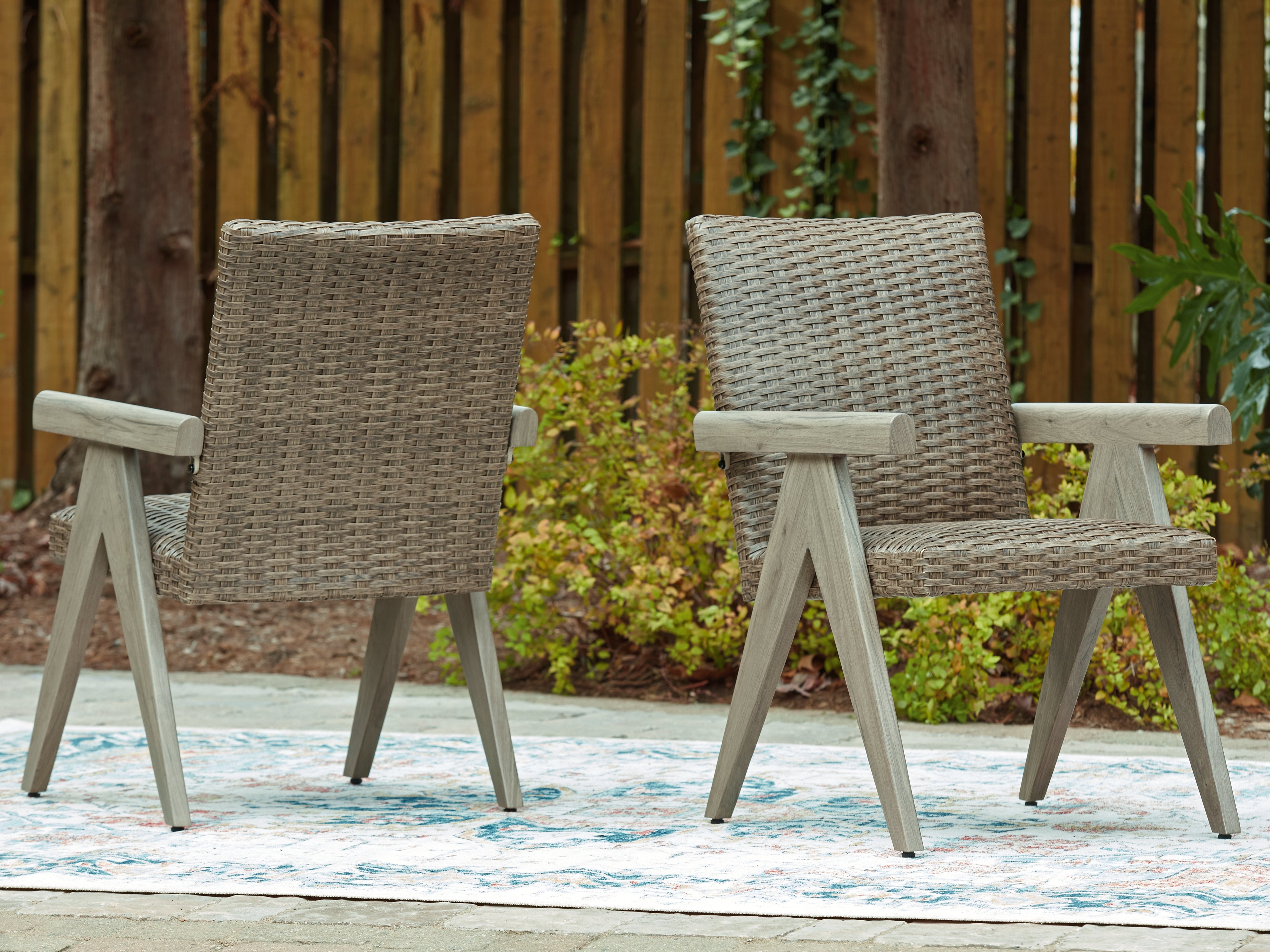 Family Deals Furniture - Ashley Furniture - Cliff Trails Outdoor - Arm Chair (Set of 2) / Beige - PCP690-601A