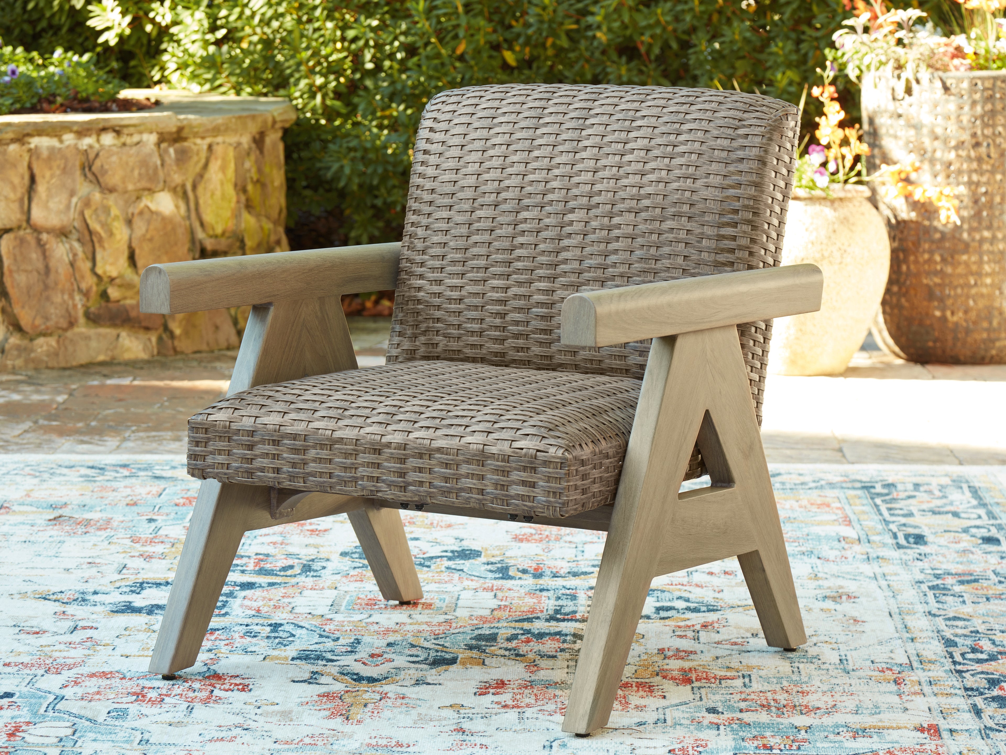 Family Deals Furniture - Ashley Furniture - Cliff Trails Outdoor - Rocking Lounge Chair / Beige - PCP690-821