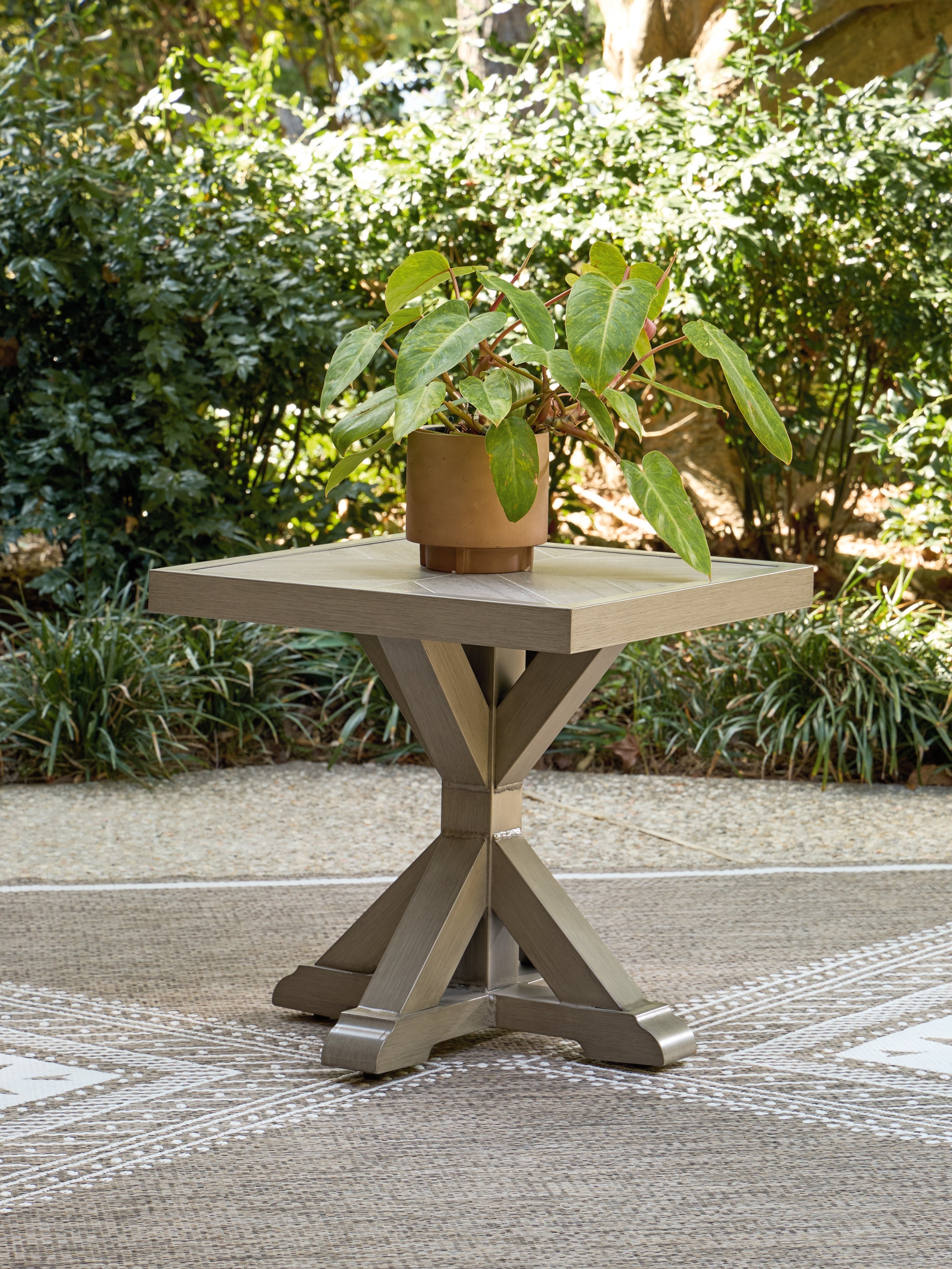 Family Deals Furniture - Ashley Furniture - Laguna Heights Outdoor - Square End Table / Beige - PCP790-702