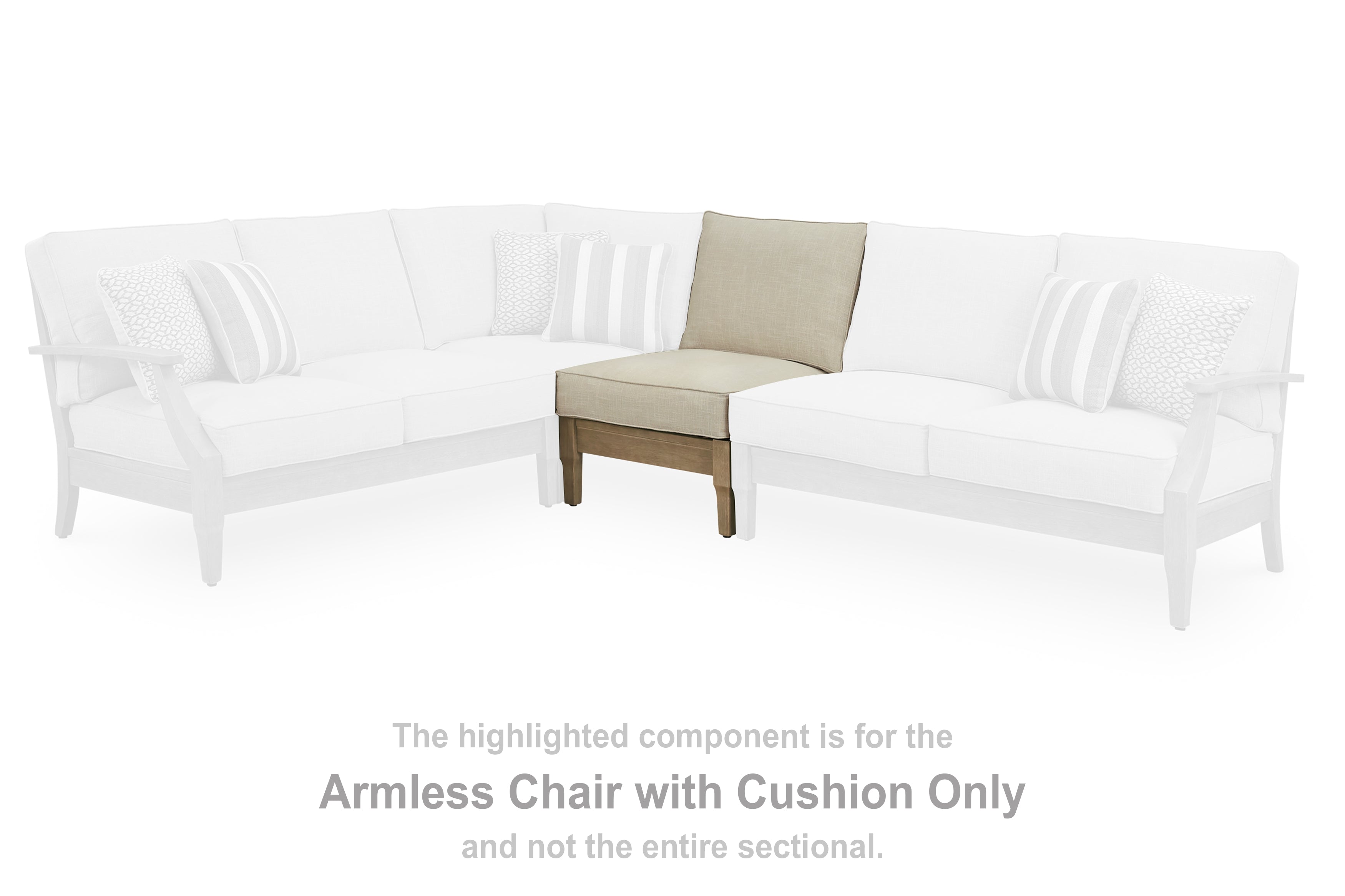 Family Deals Furniture - Ashley Furniture - Clare View Outdoor - Armless Chair w/Cushion / Beige - P801-846