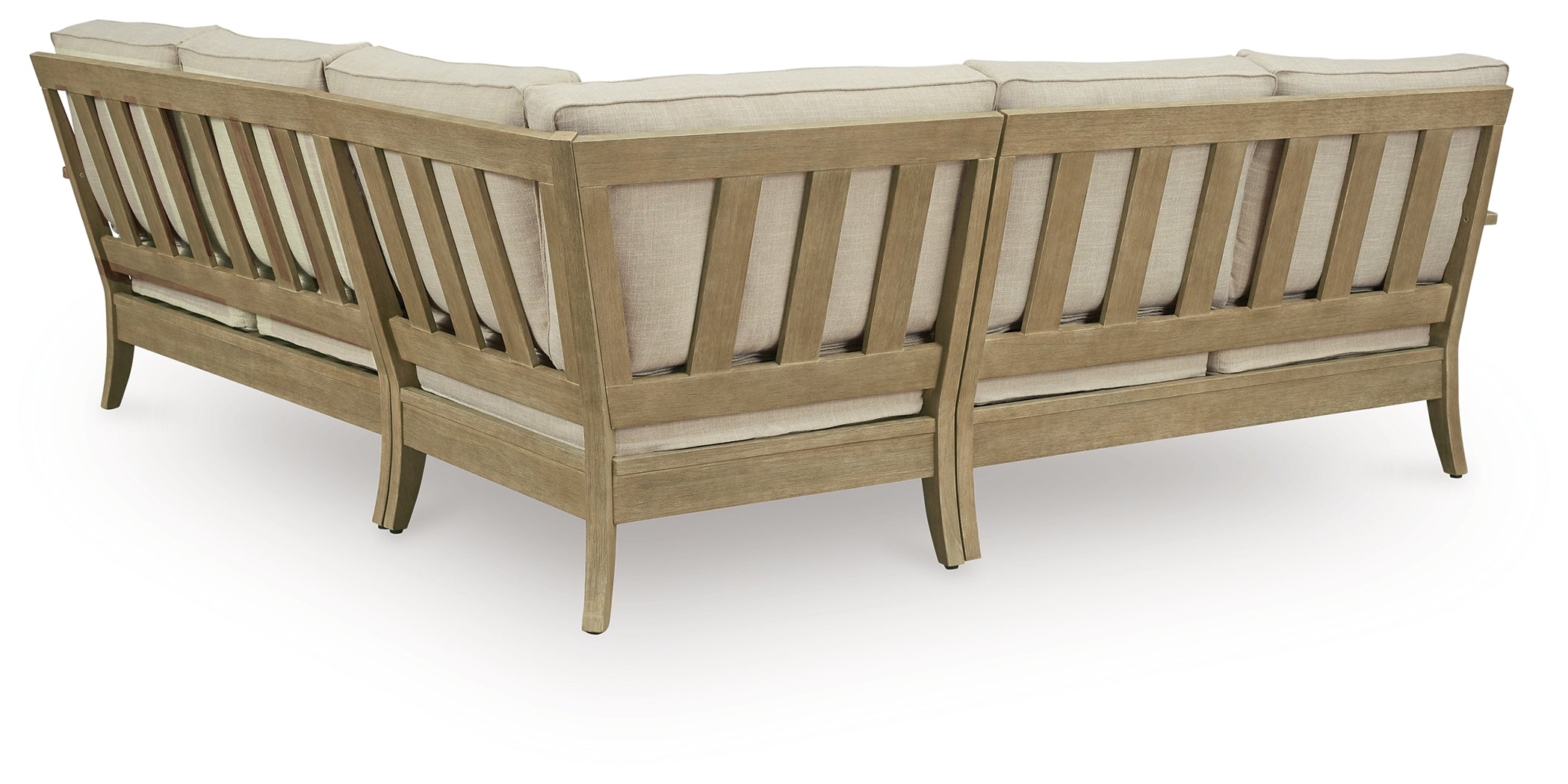 Family Deals Furniture - Ashley Furniture - Clare View Outdoor - 3-Piece Outdoor Sectional / Beige - P801P10