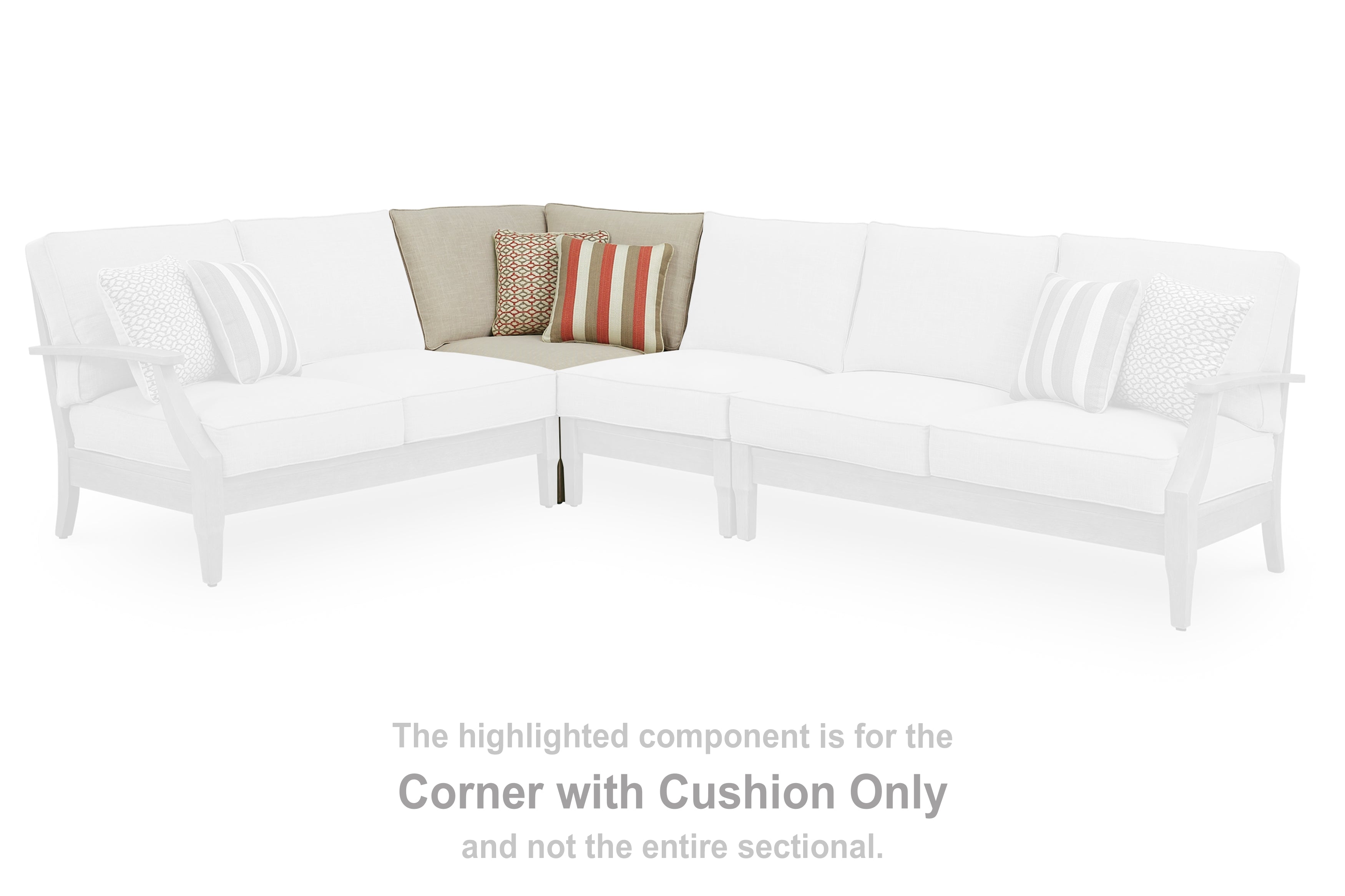 Family Deals Furniture - Ashley Furniture - Clare View Outdoor - Corner with Cushion / Beige - P801-877
