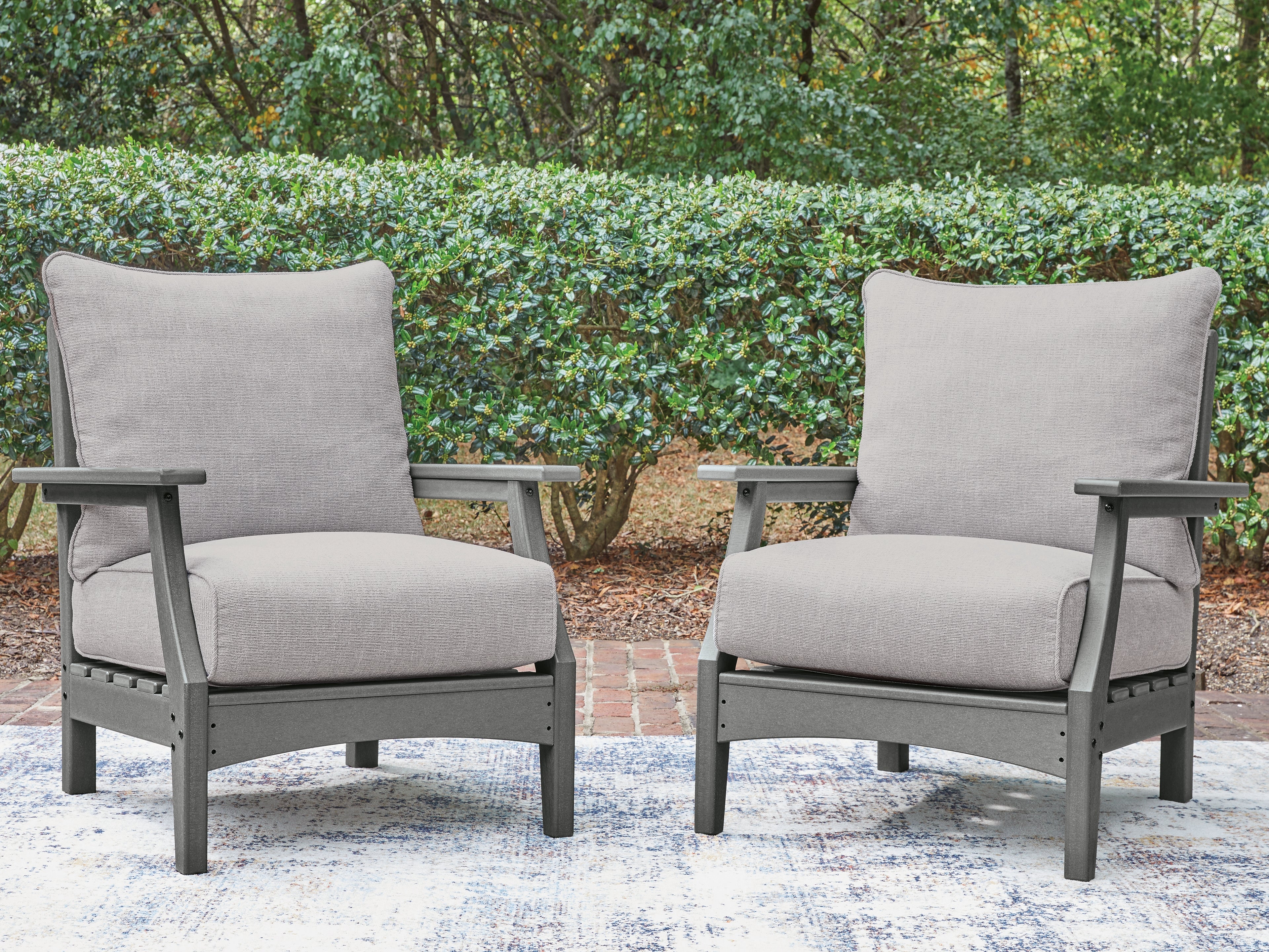 Family Deals Furniture - Ashley Furniture - Cove Beach Outdoor - Lounge Chair w/Cushion (Set of 2) / Gray - PCP803-820
