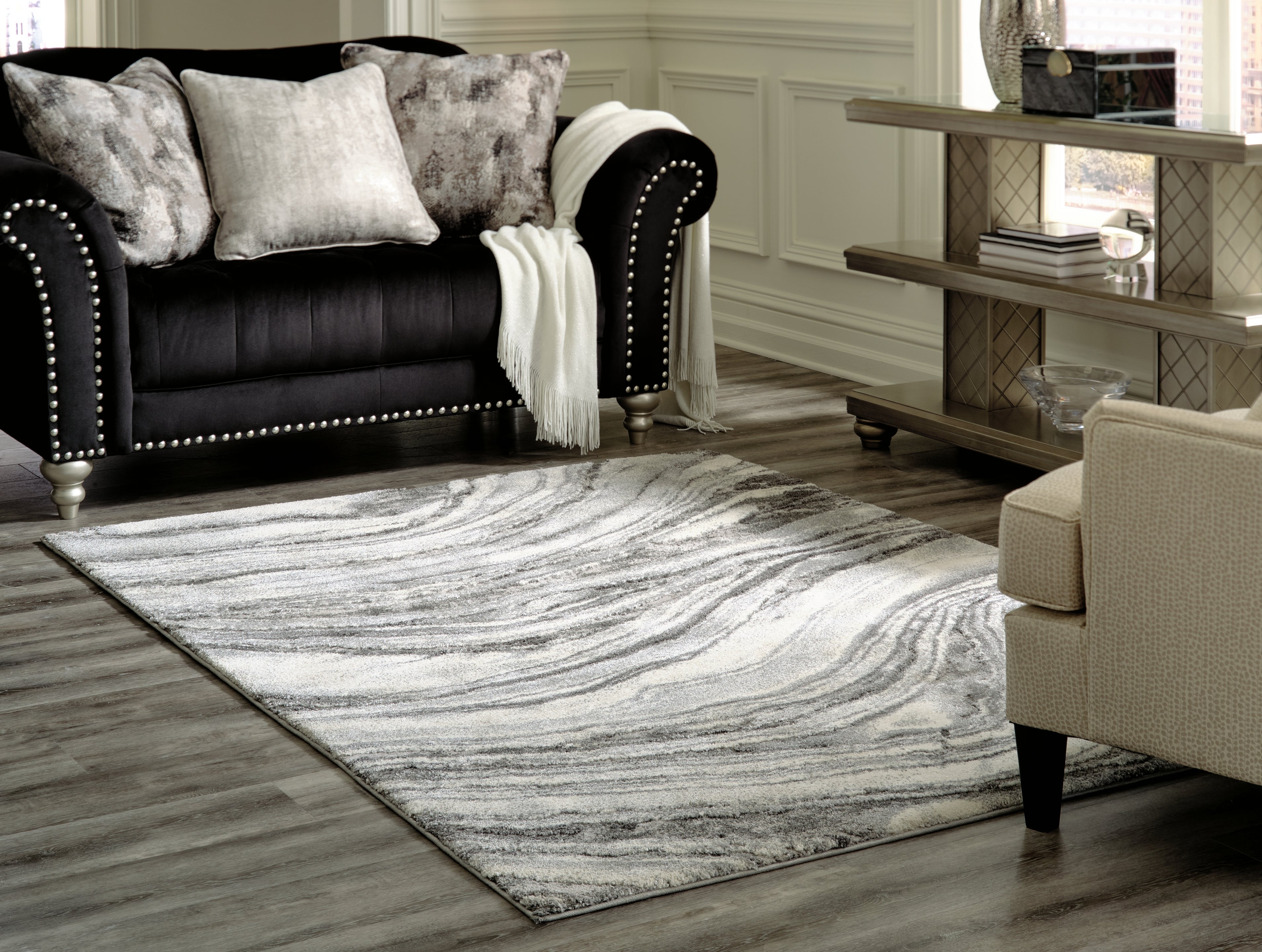 Family Deals Furniture - Ashley Furniture - Wysdale Rug - 7'10" x 10'3" Rug / Ivory/Gray - R404901