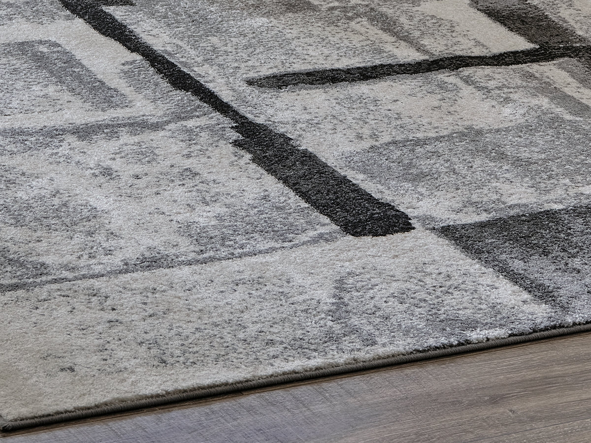 Family Deals Furniture - Ashley Furniture - Brycebourne Rug - 5'3" x 7'7" Rug / Black/Cream/Gray - R404982
