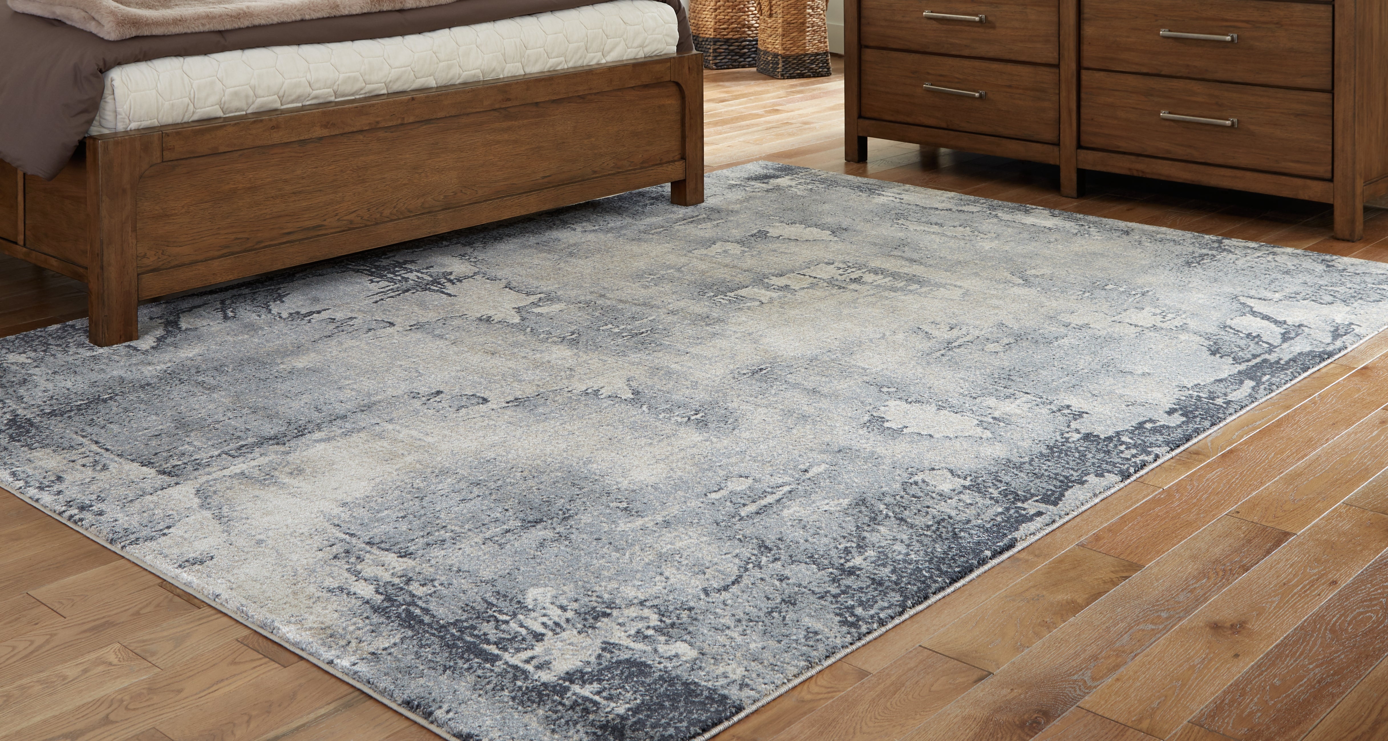 Family Deals Furniture - Ashley Furniture - Langrich Rug - 5'3" x 7'3" Rug / Blue/Gray/Cream - R406132
