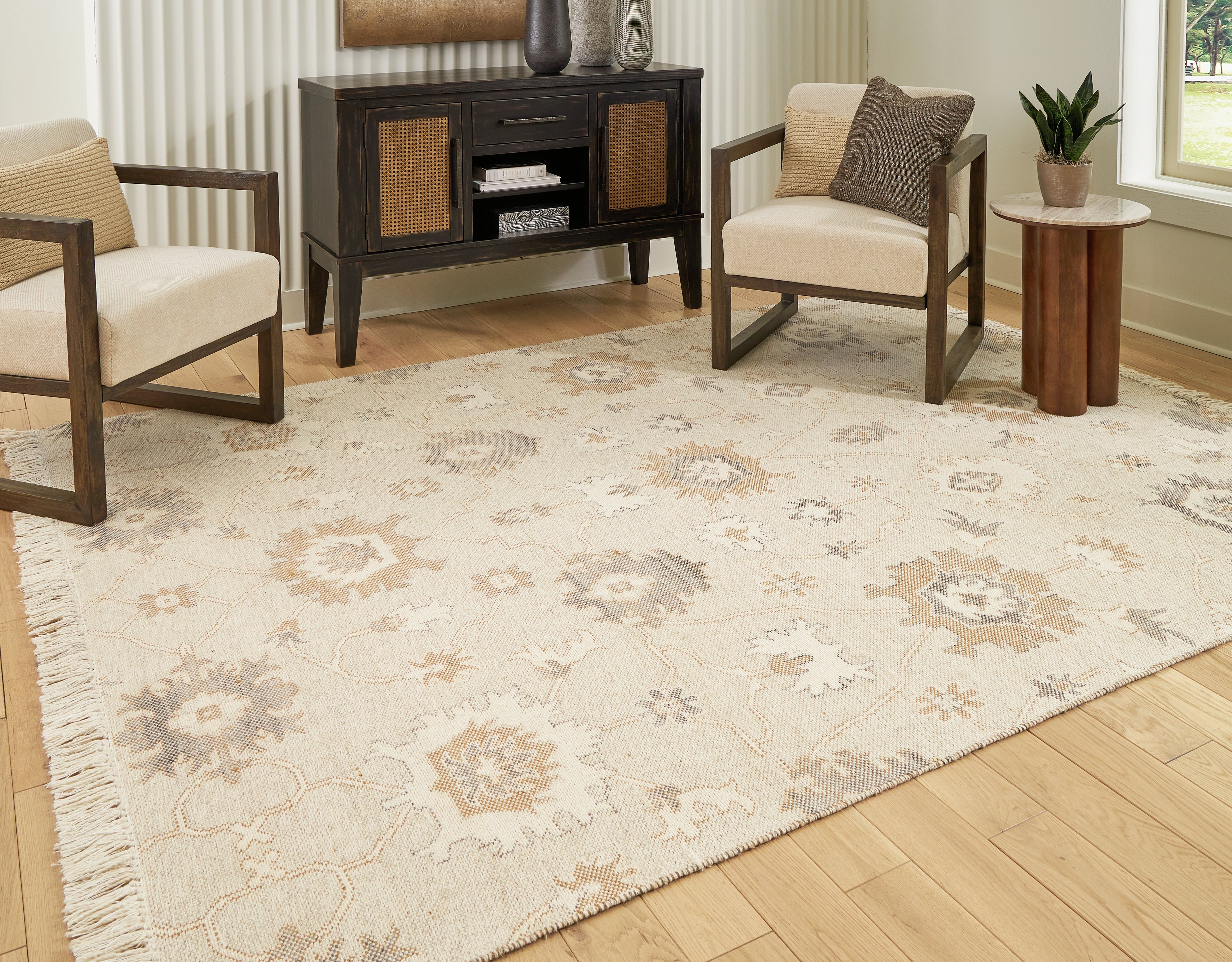 Family Deals Furniture - Ashley Furniture - Calkin Rug - 8' x 10' Rug / Linen/Gray/Caramel - R406391