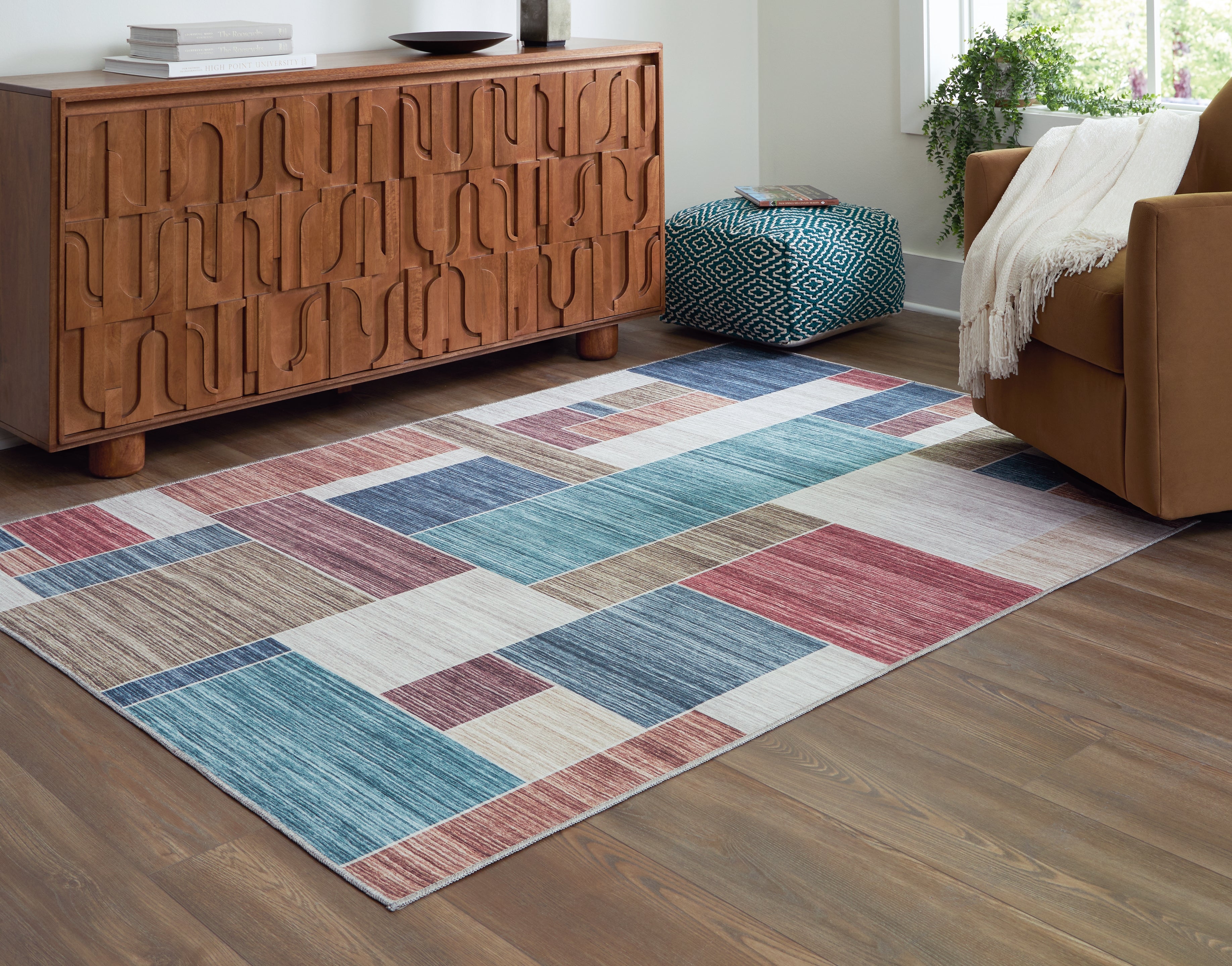 Family Deals Furniture - Ashley Furniture - Numore Rug - 5'2" x 6'11" Washable Rug / Multi - R406662