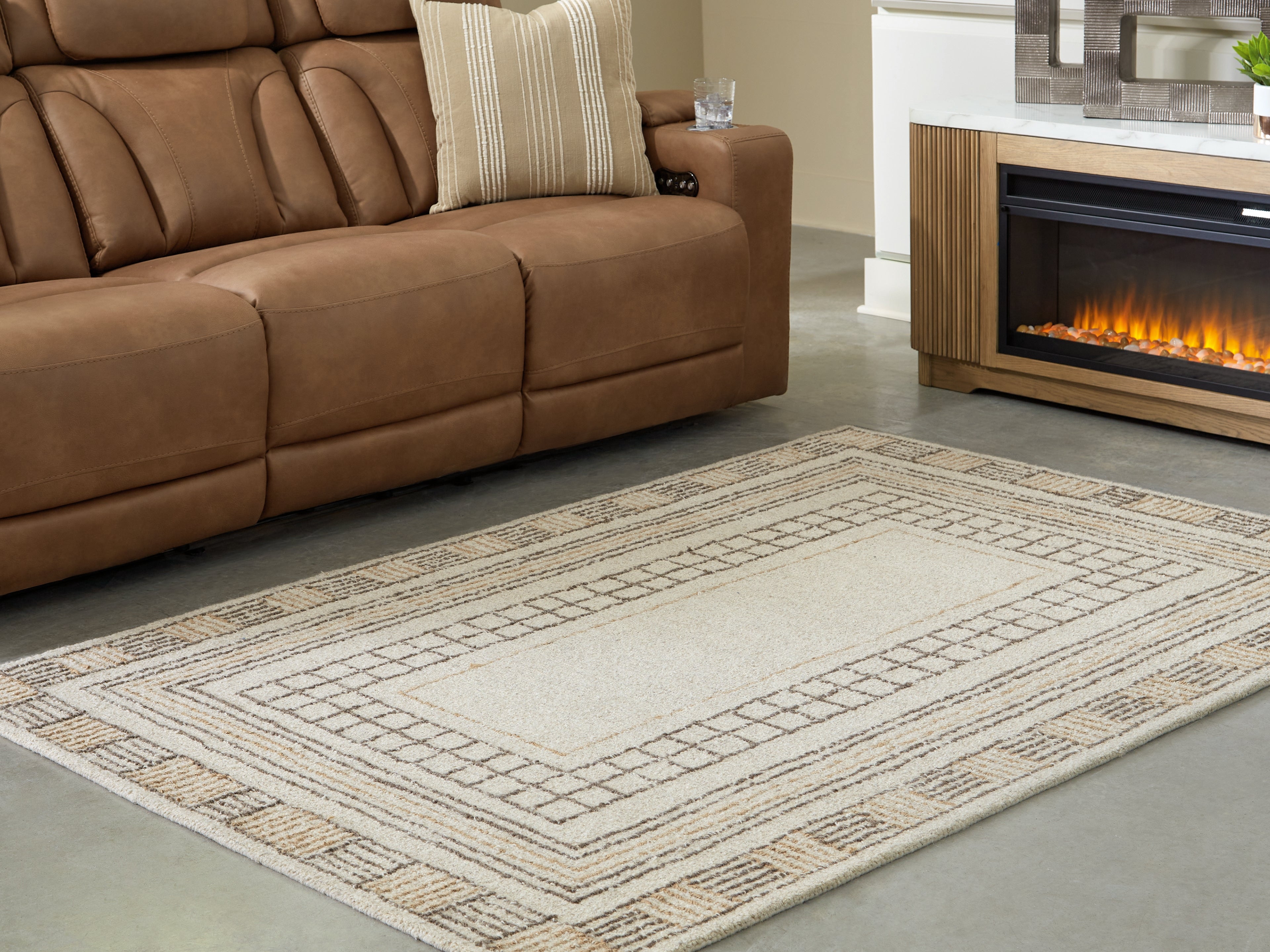Family Deals Furniture - Ashley Furniture - Idaman Rug - Medium Rug / Taupe/Brown - R407292