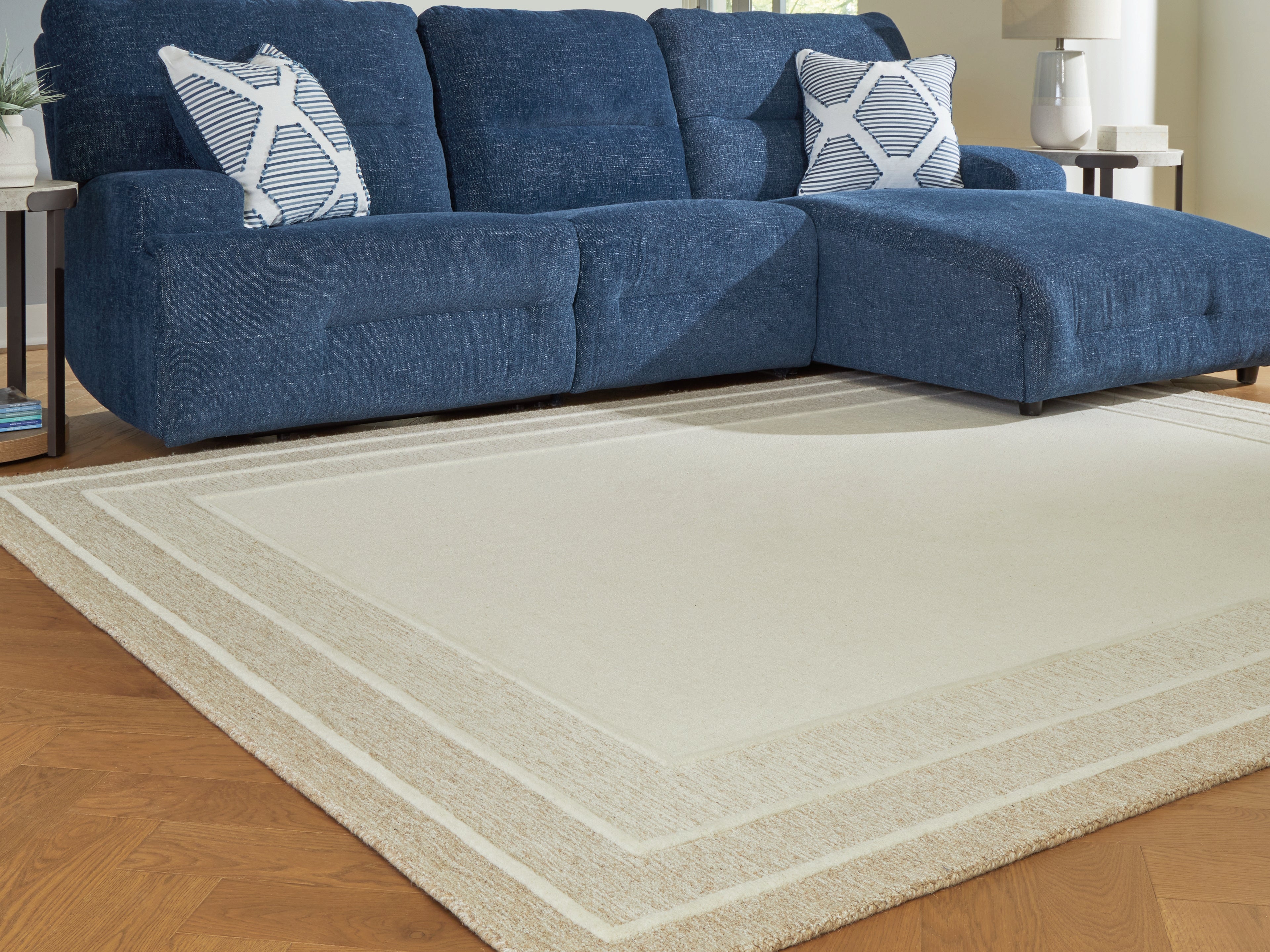 Family Deals Furniture - Ashley Furniture - Teelgan Rug - Large Rug / Ivory/Tan - R407311