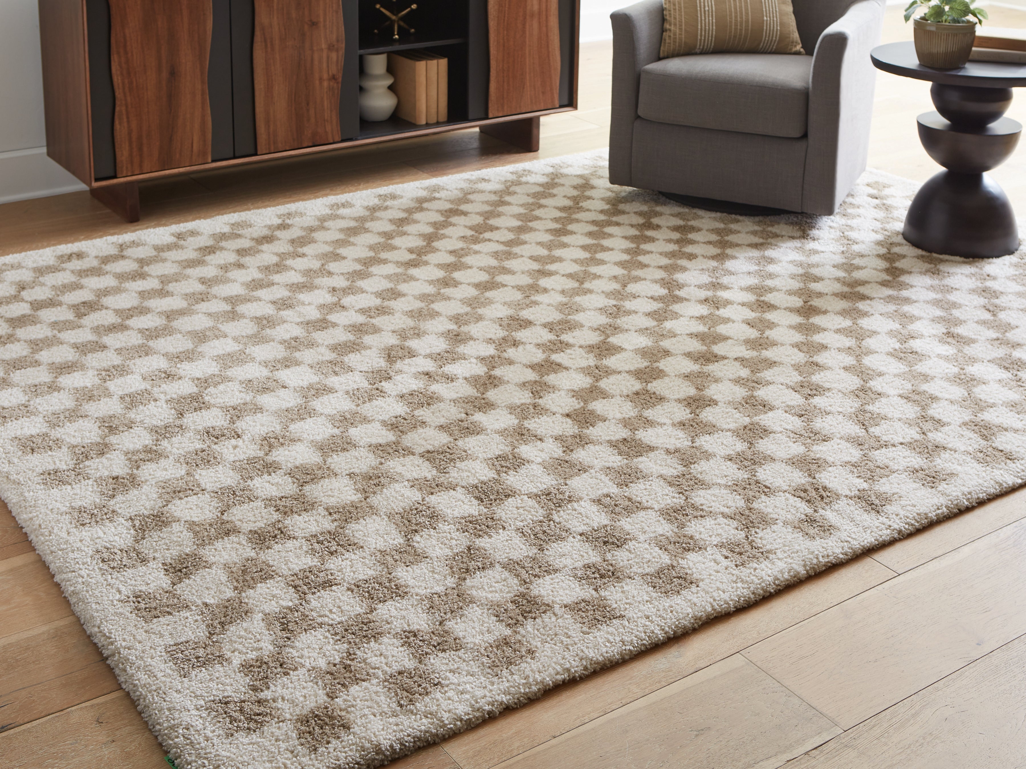 Family Deals Furniture - Ashley Furniture - Karamen Rug - Large Rug / Taupe/Ivory - R407341