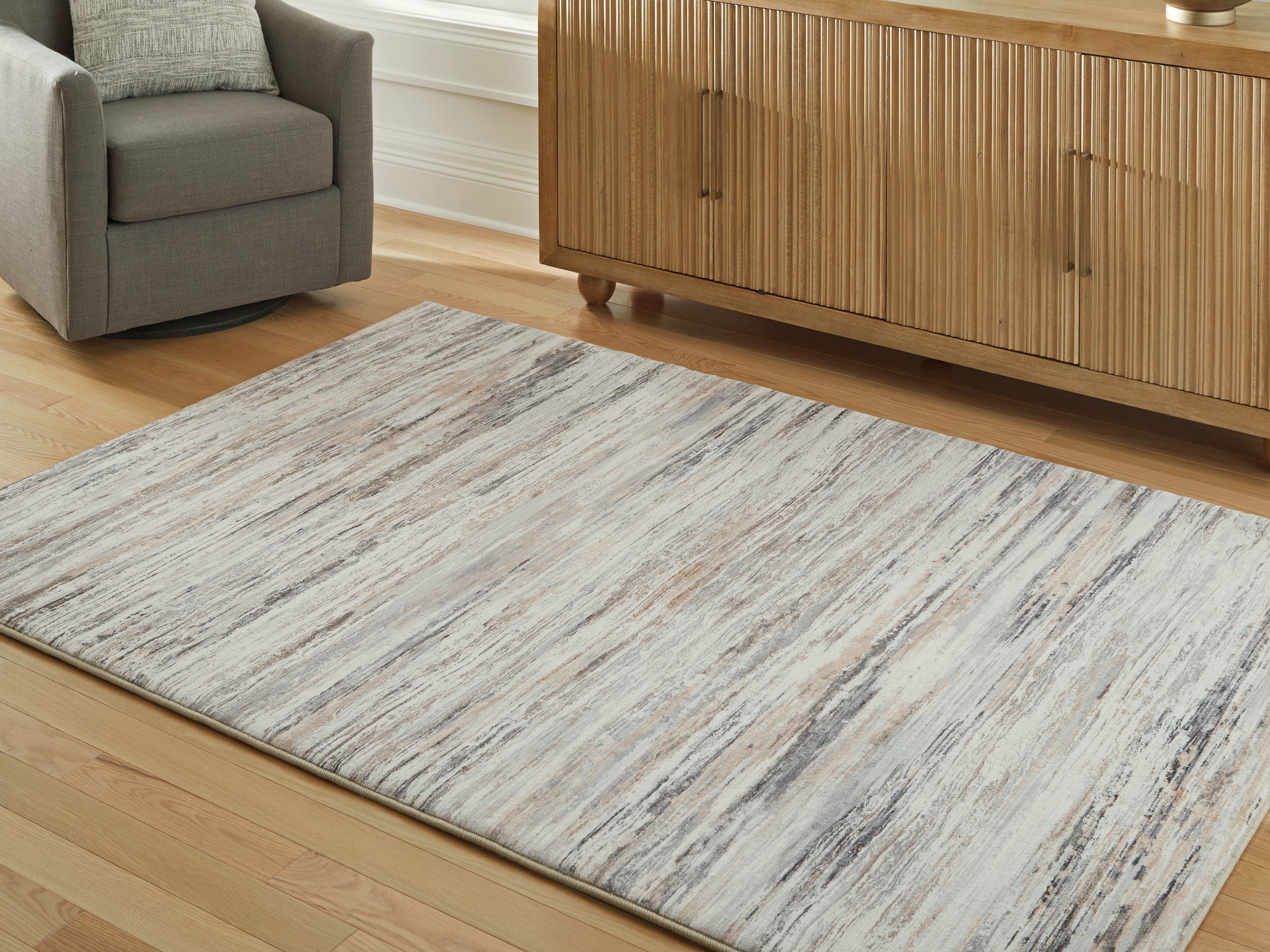 Family Deals Furniture - Ashley Furniture - Nace Rug - 5' x 7' Area Rug / Gray/Brown/White - R407472