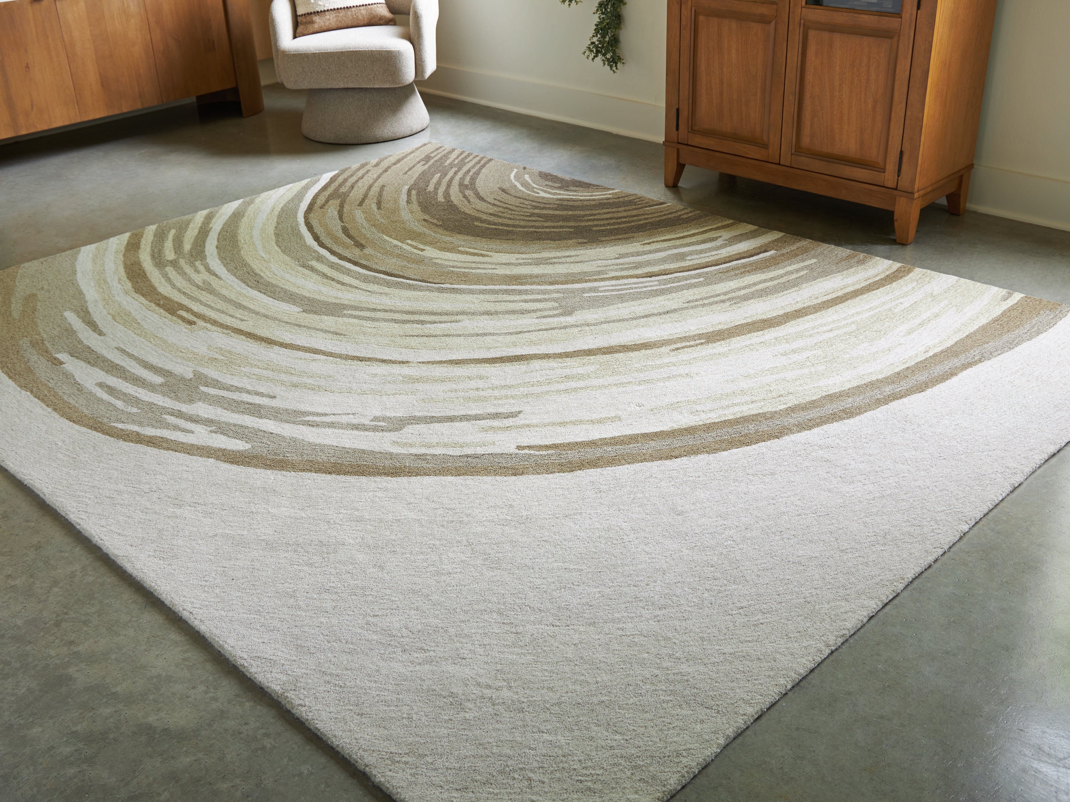 Family Deals Furniture - Ashley Furniture - Rizwana Rug - 5' x 7' Area Rug / Ivory/Brown/Gray - R407762