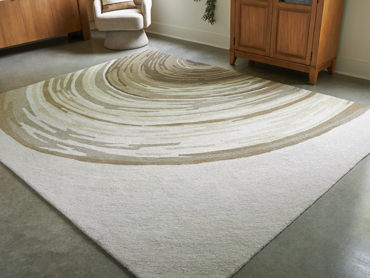 Family Deals Furniture - Ashley Furniture - Rizwana Rug - 5' x 7' Area Rug / Ivory/Brown/Gray - R407762